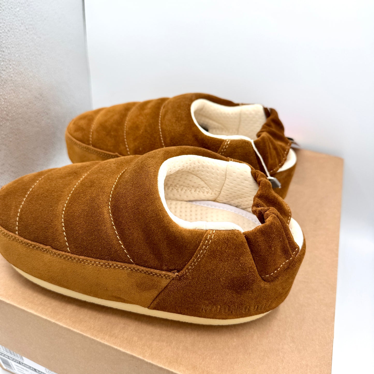 Moon Boot Evolution Slipper in Tan Suede Mule