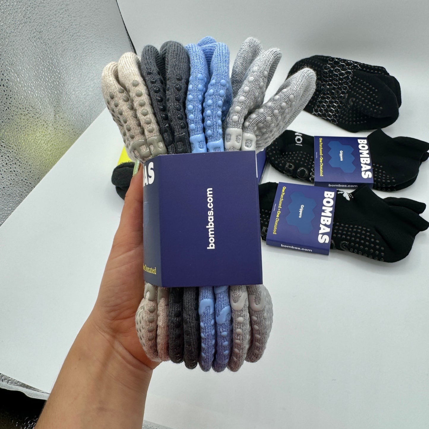 Bombas Bundle: 9 Pairs Grip Socks BUNDLE Grippers Athletic Pilates Multicolor