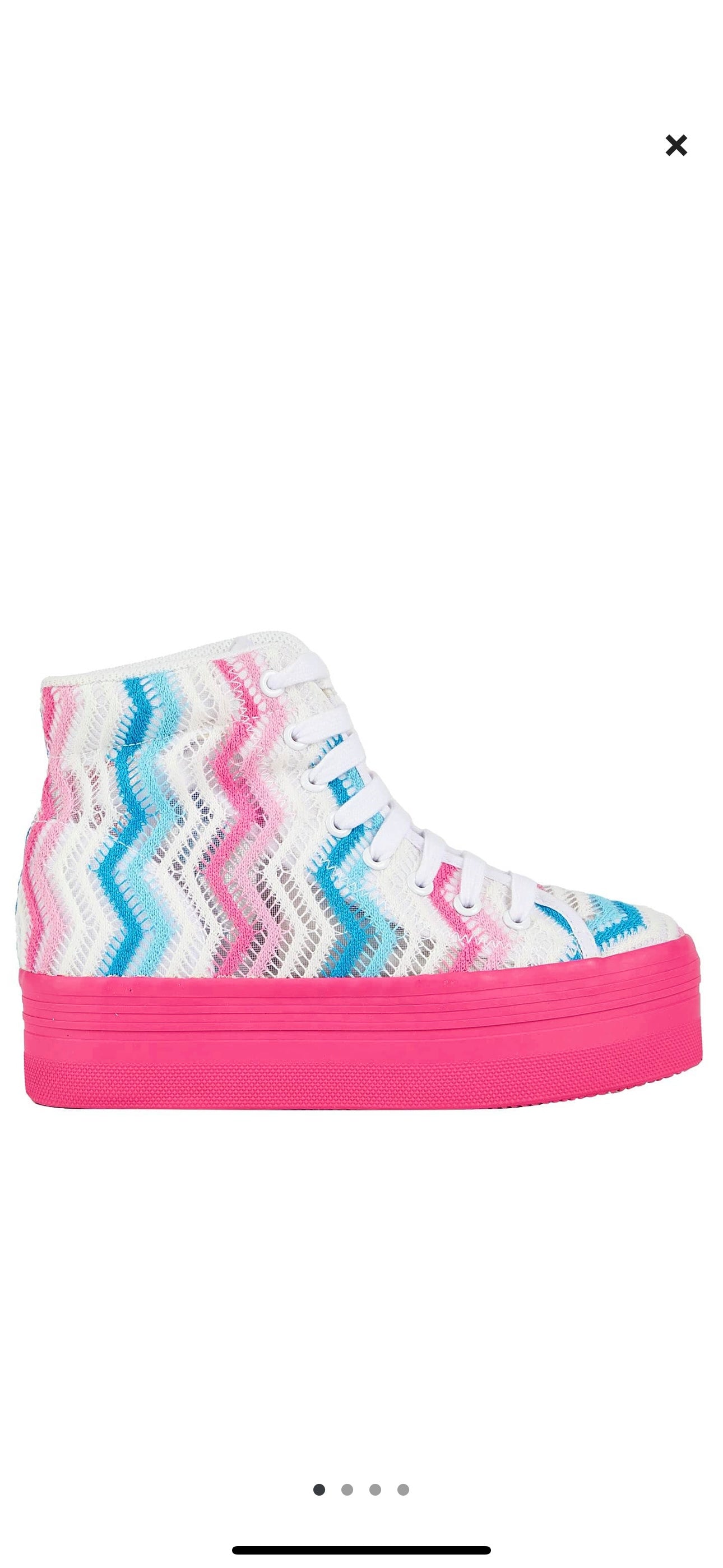 Jeffrey Campbell JC Play Homg Platform High Top Sneakers Crochet Multi pink