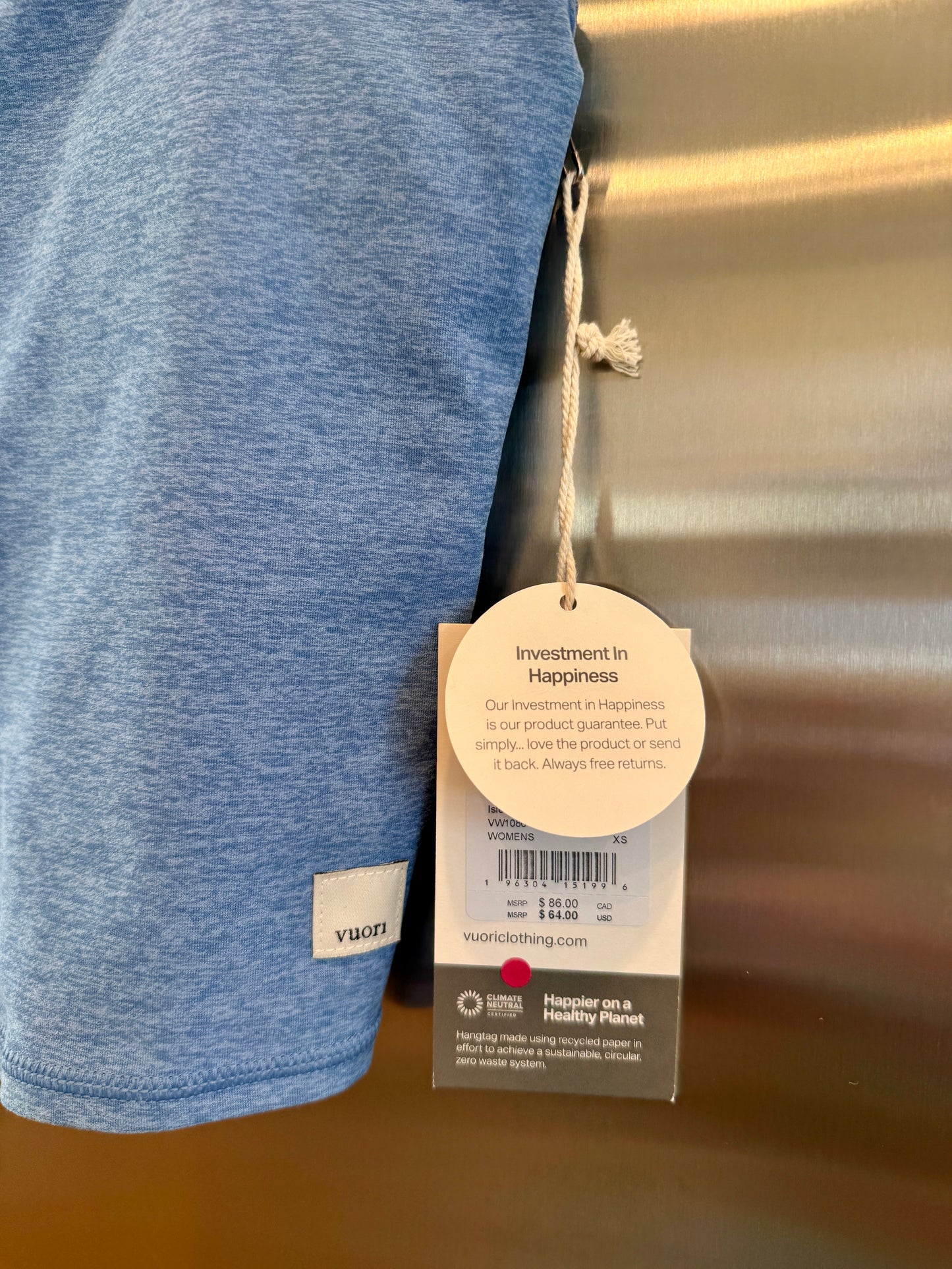 Vuori Elevation Square Neck Tank in Isle Blue Heather - Women’s