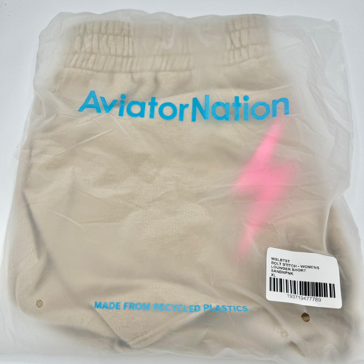 Aviator Nation Bolt Stitch Lounger Short in Beige Tan Sand