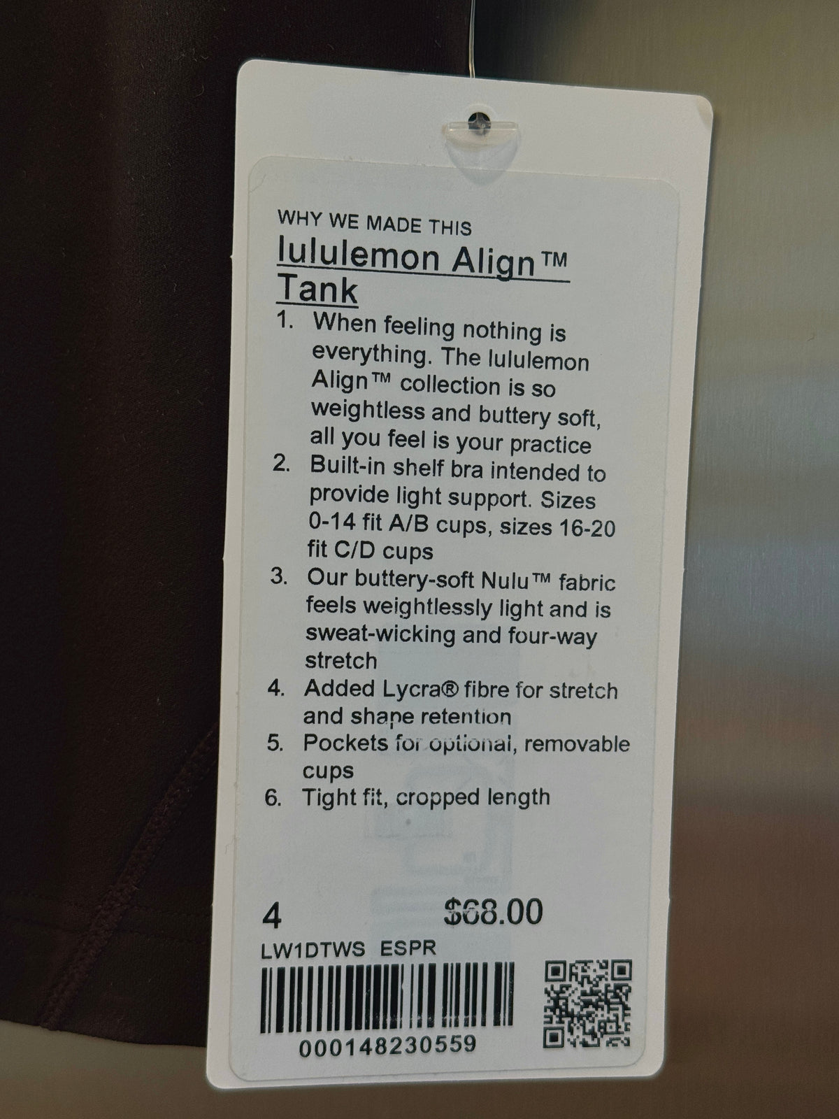 Lululemon Align Tank Top - Espresso Brown
