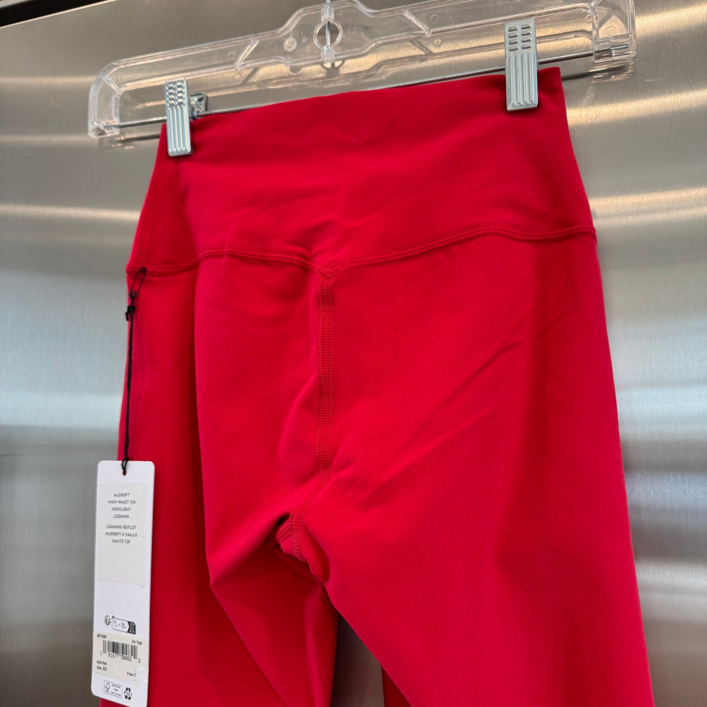 Alo Bold Red Alosoft Leggings High Waisted 7/8 Pants