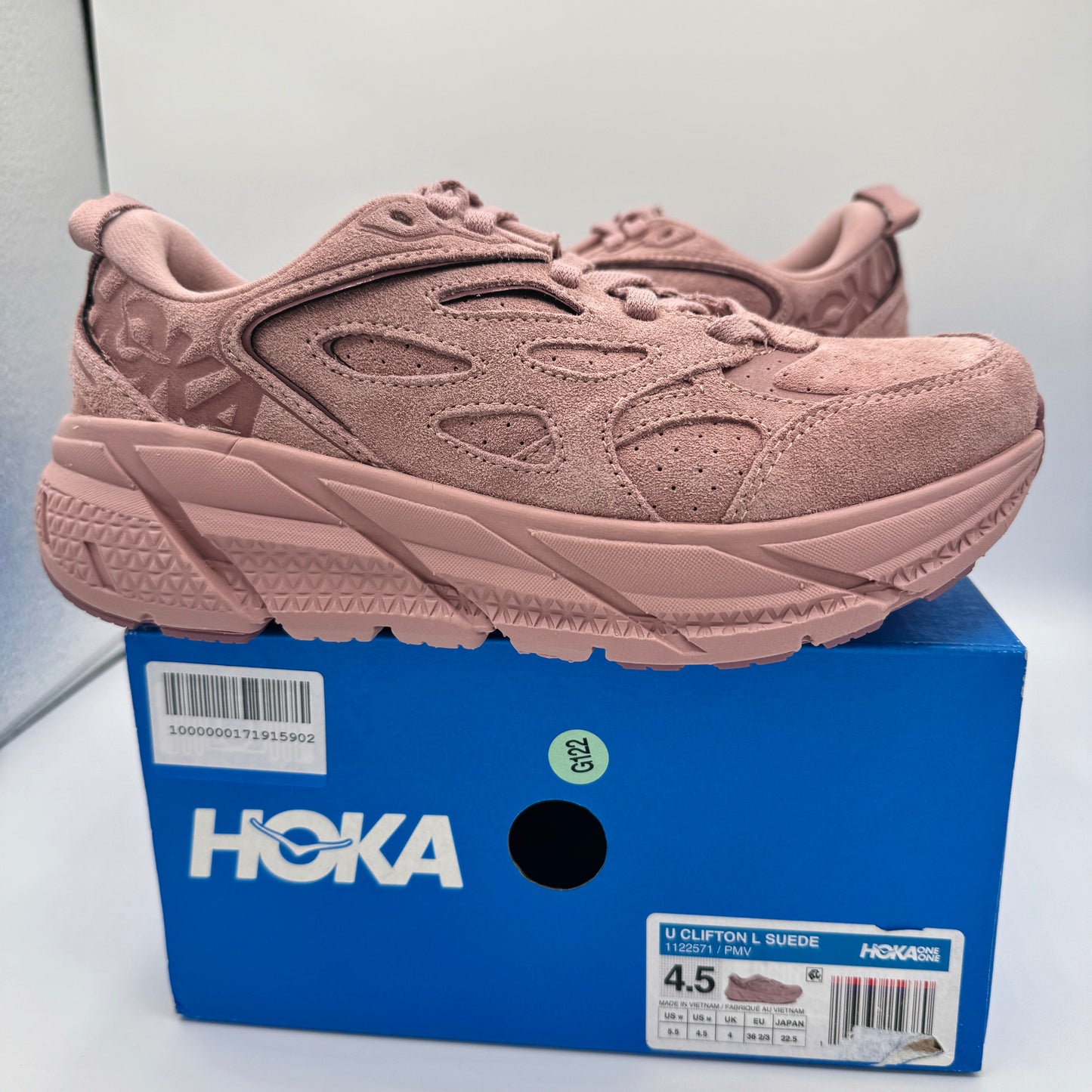 Hoka Clifton L Suede Unisex NEW Leather Athletic Shoes Pale Mauve Pink PMV