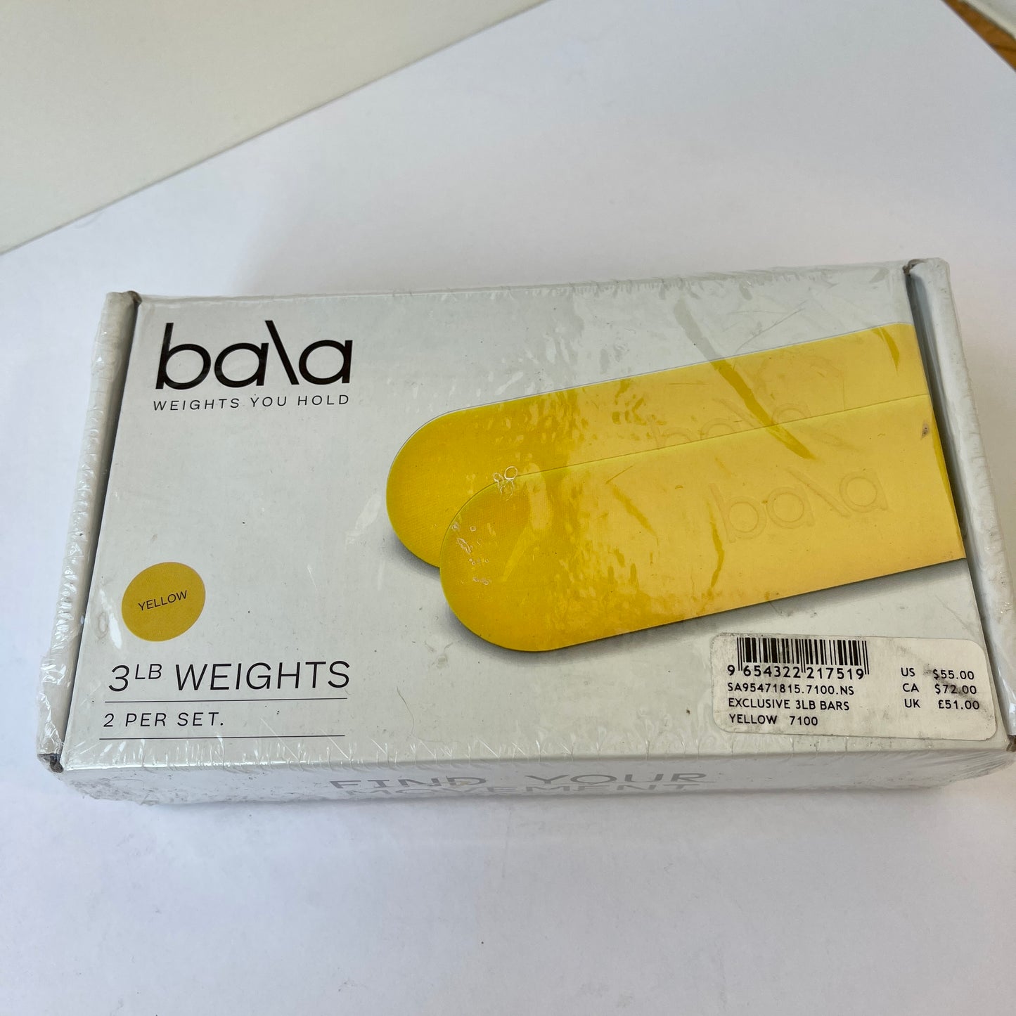 Bala Bars in Exclusive Yellow , discontinued color. Pilates yoga weights