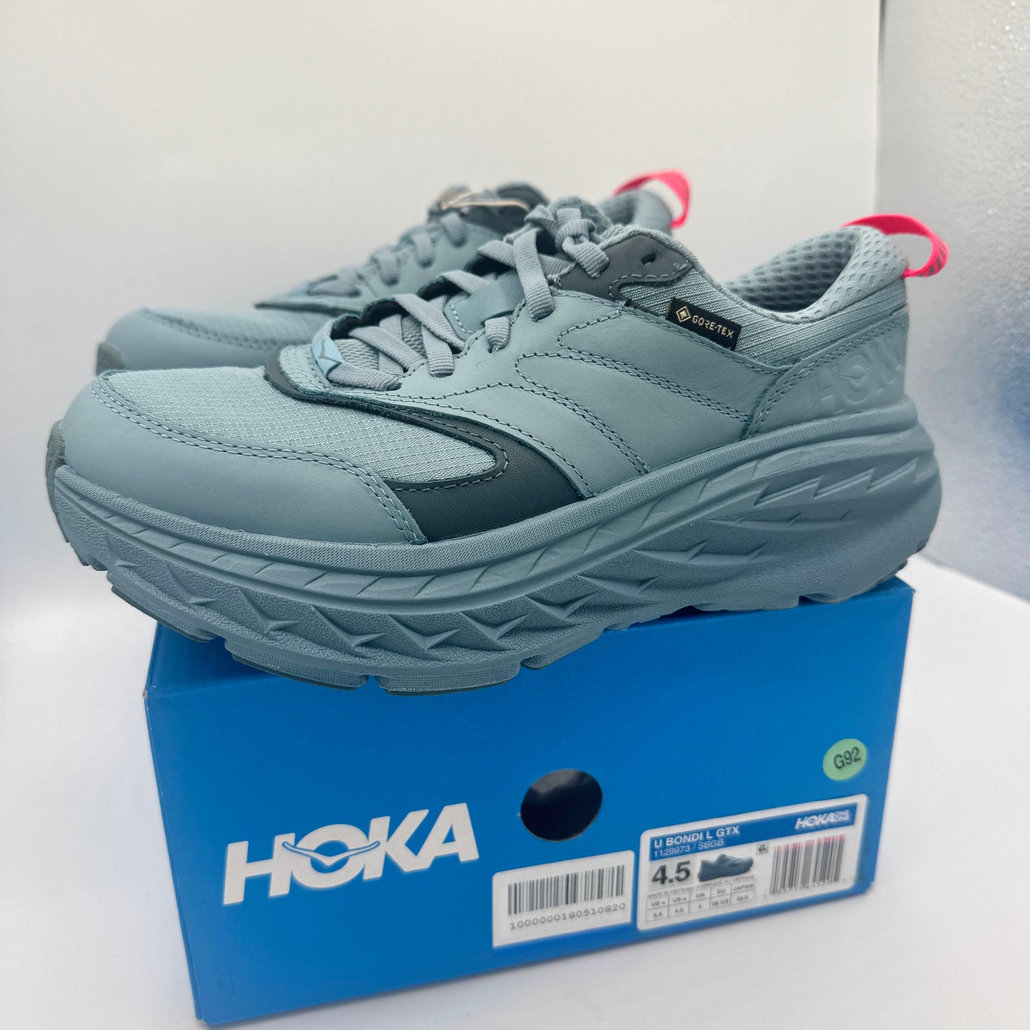 Hoka Bondi L Leather GTX GoreTex U Unisex , Stone Goblin Blue Cushioned Shoes