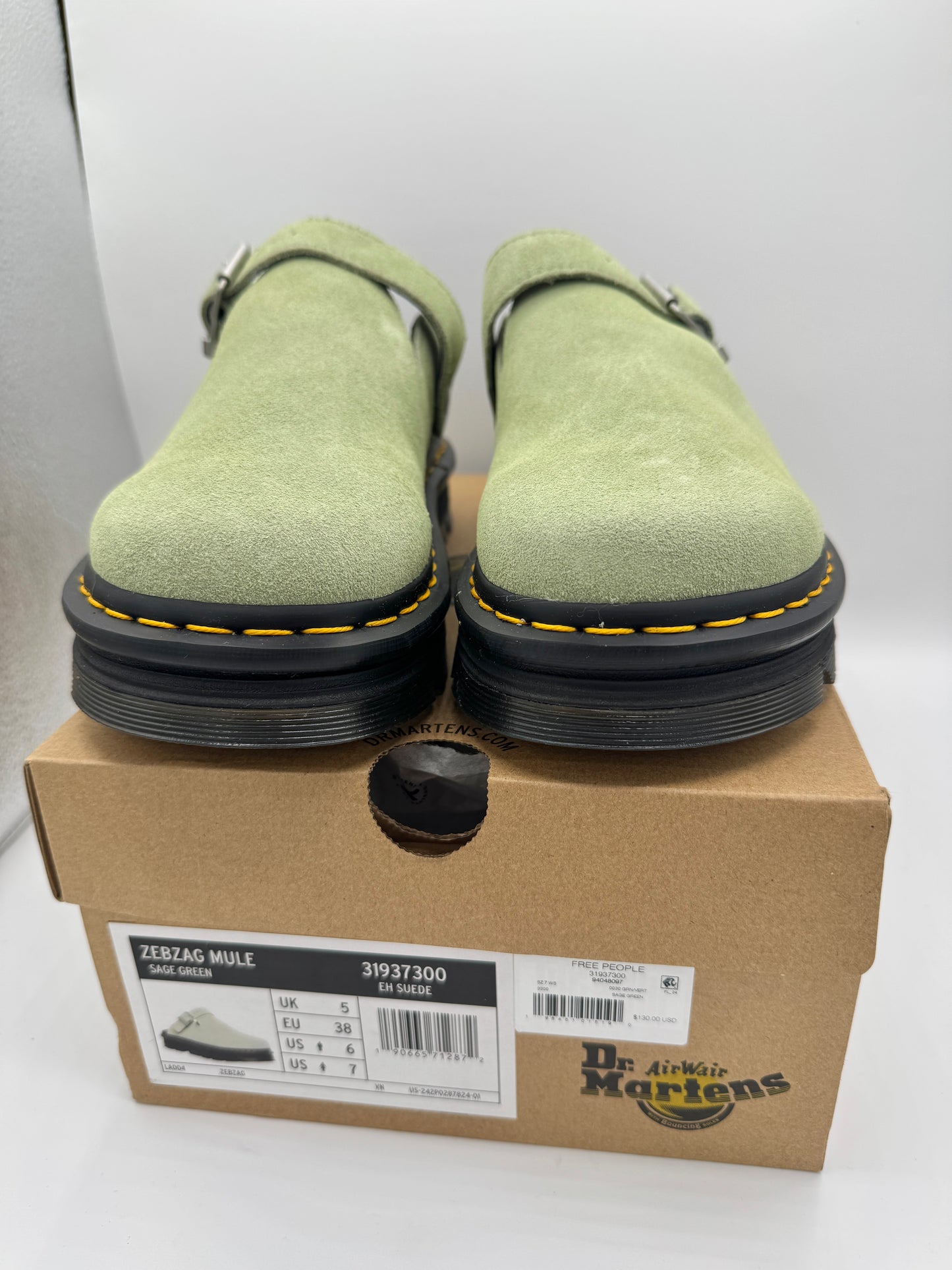 Dr Martens Zebzag Mule Unisex , Sage Green