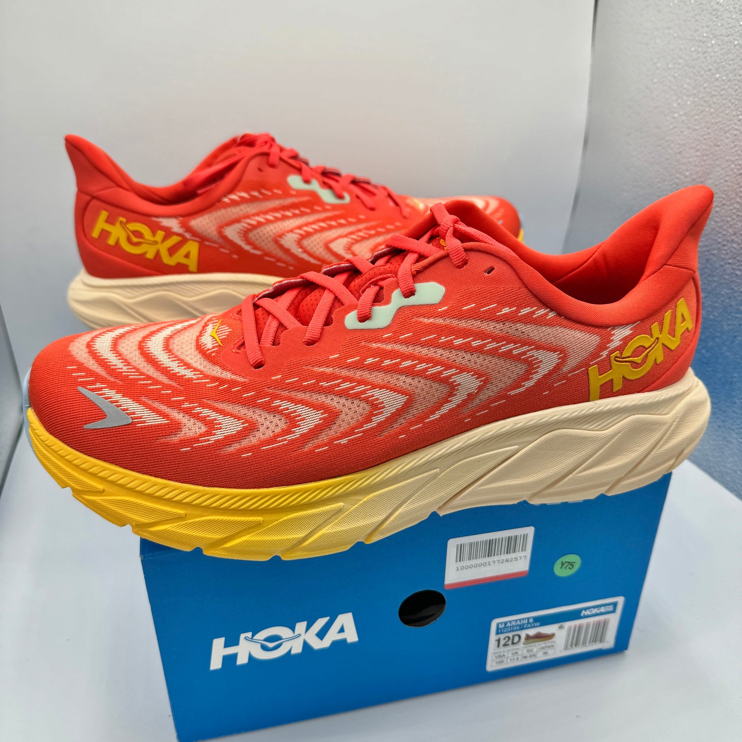 Hoka Arahi 6 Running Shoes in Fiesta Orange / Amber Yellow , Men’s Brand New