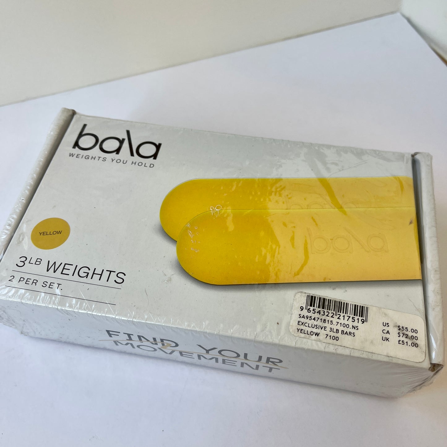 Bala Bars in Exclusive Yellow , discontinued color. Pilates yoga weights