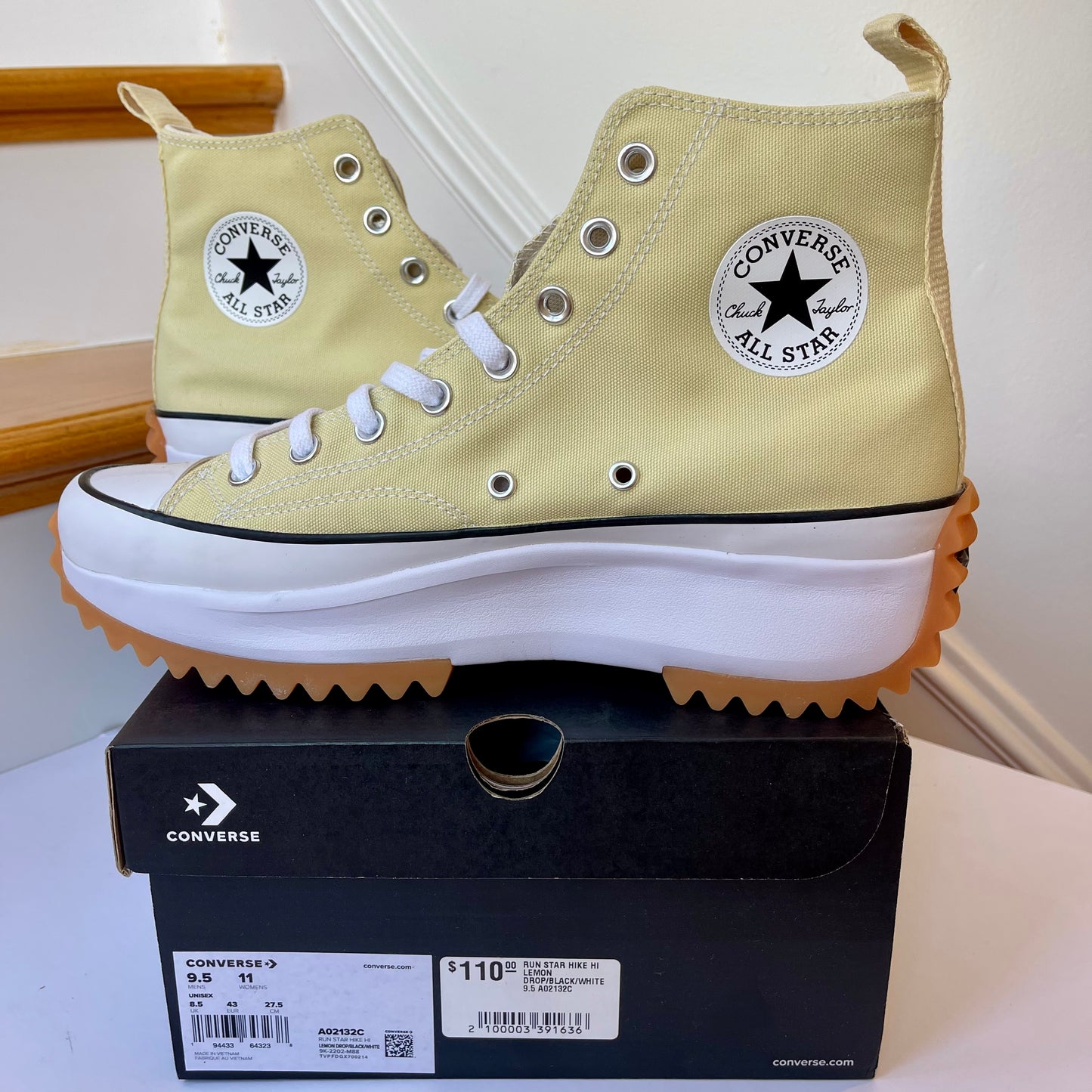 Converse Run Star Hike Platform in lemon drop , high top Chuck Taylor sneaker