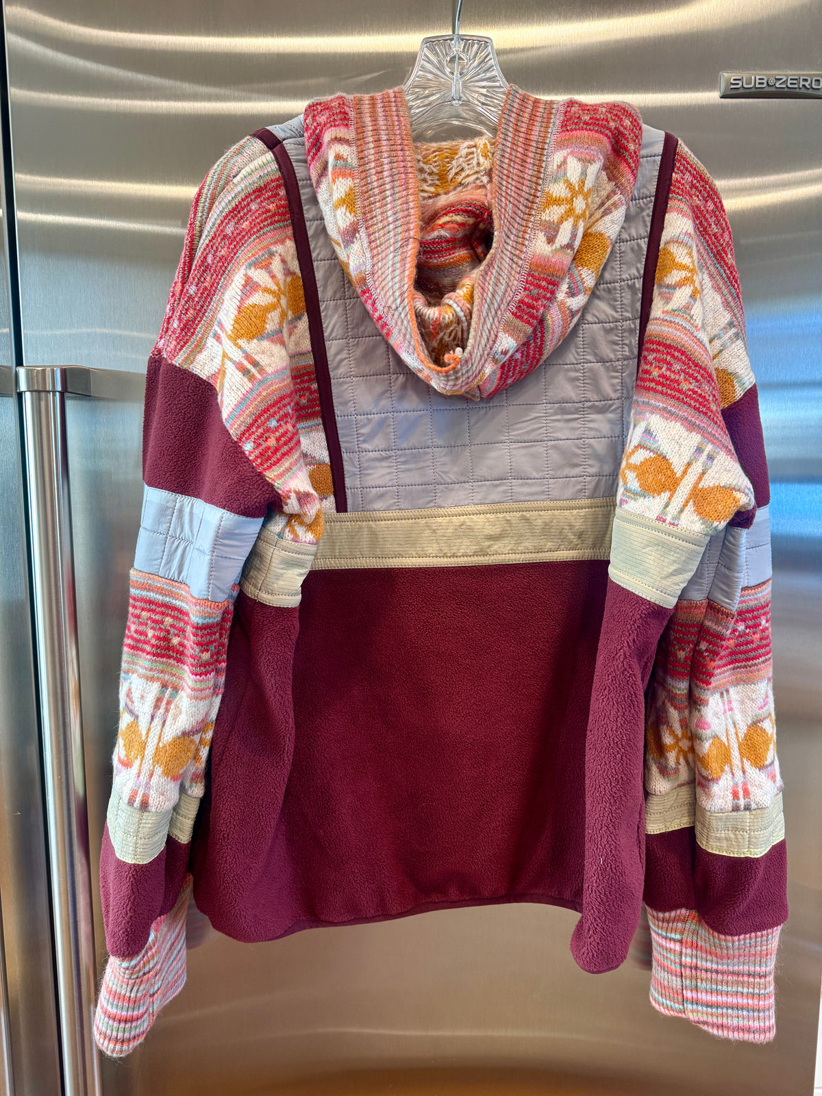 Free People To The Peak Quarter Zip Anorak Knit / Fleece Jacket - Mahogany , FP Movement