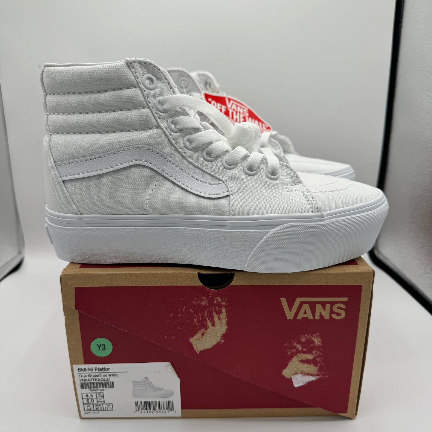 Vans Sk8 Hi Platform Sneakers all true white high top skate shoes unisex NEW