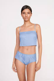 Staud Matching SET 2 Pieces- Shoshana Short and Loveina Top in Azure Blue