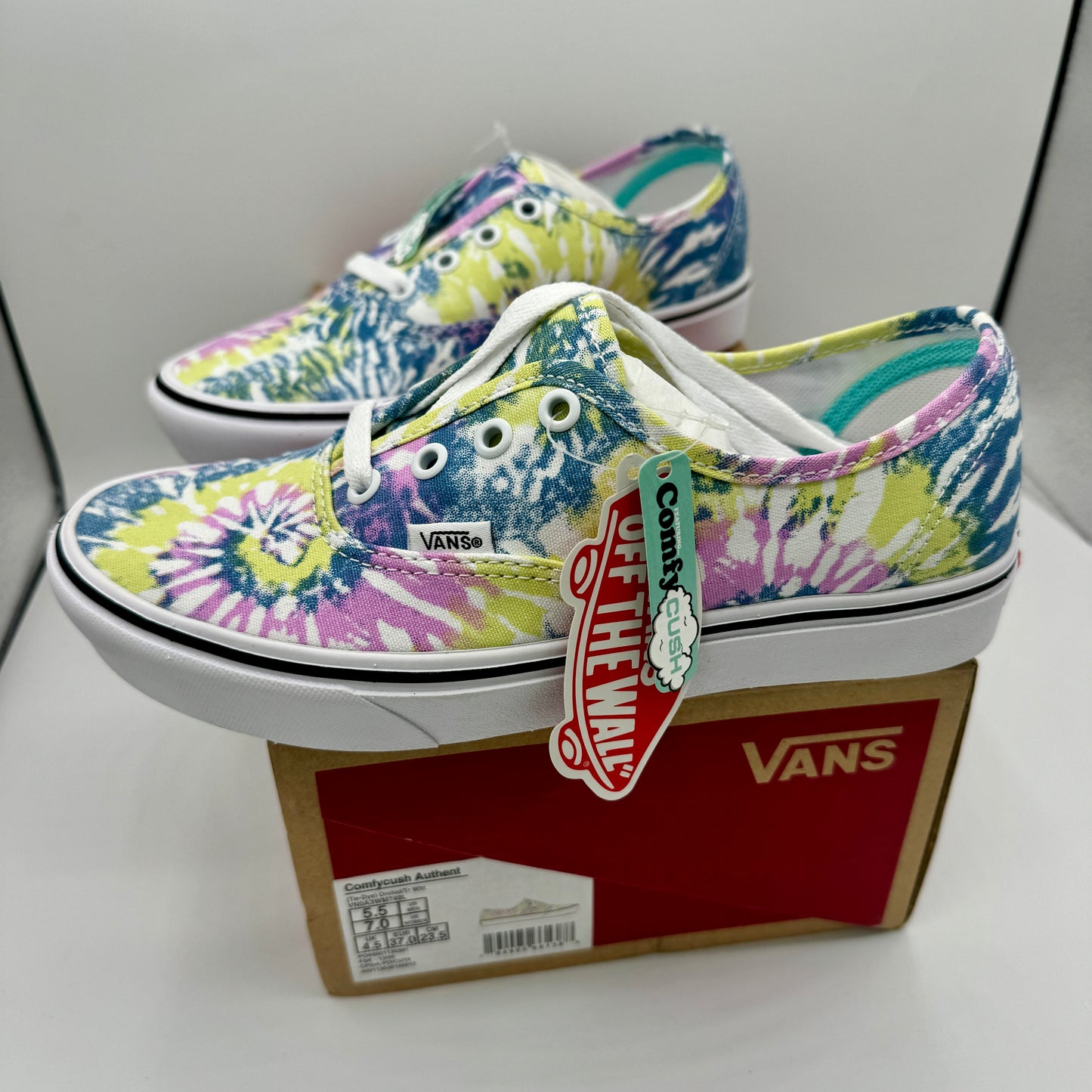 Vans Comfycush Authentic Low Classic Sneaker cushioned Tie Dye Orchid White