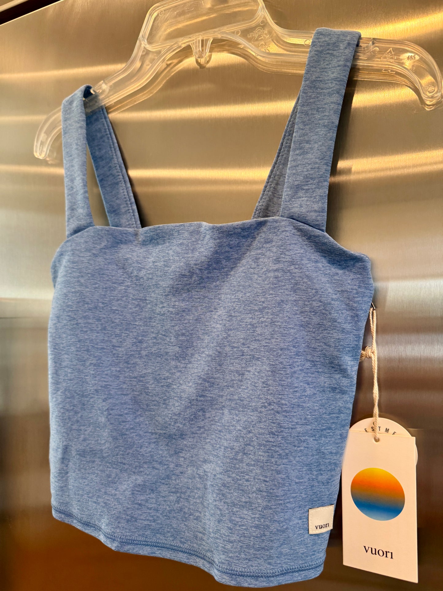 Vuori Elevation Square Neck Tank in Isle Blue Heather - Women’s