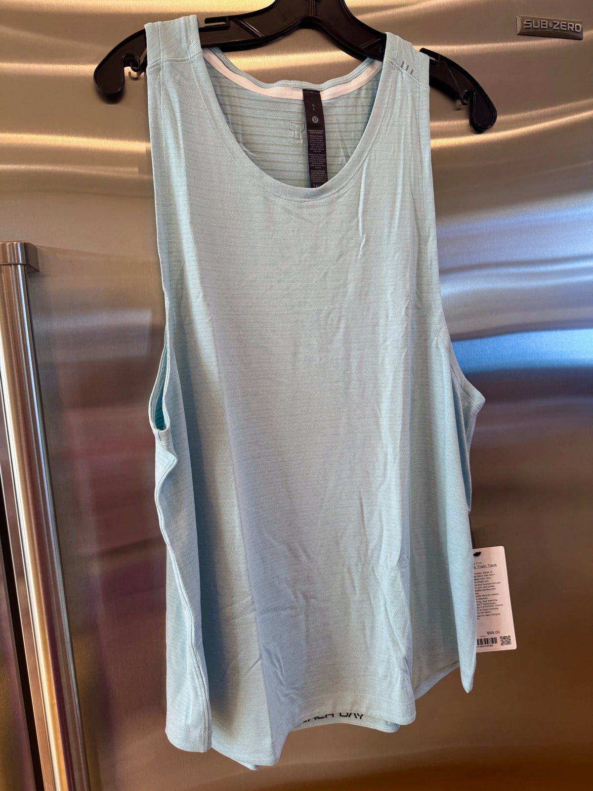 Lululemon License to Train Top , Mens Tank Top in Foam Cloud Blue
