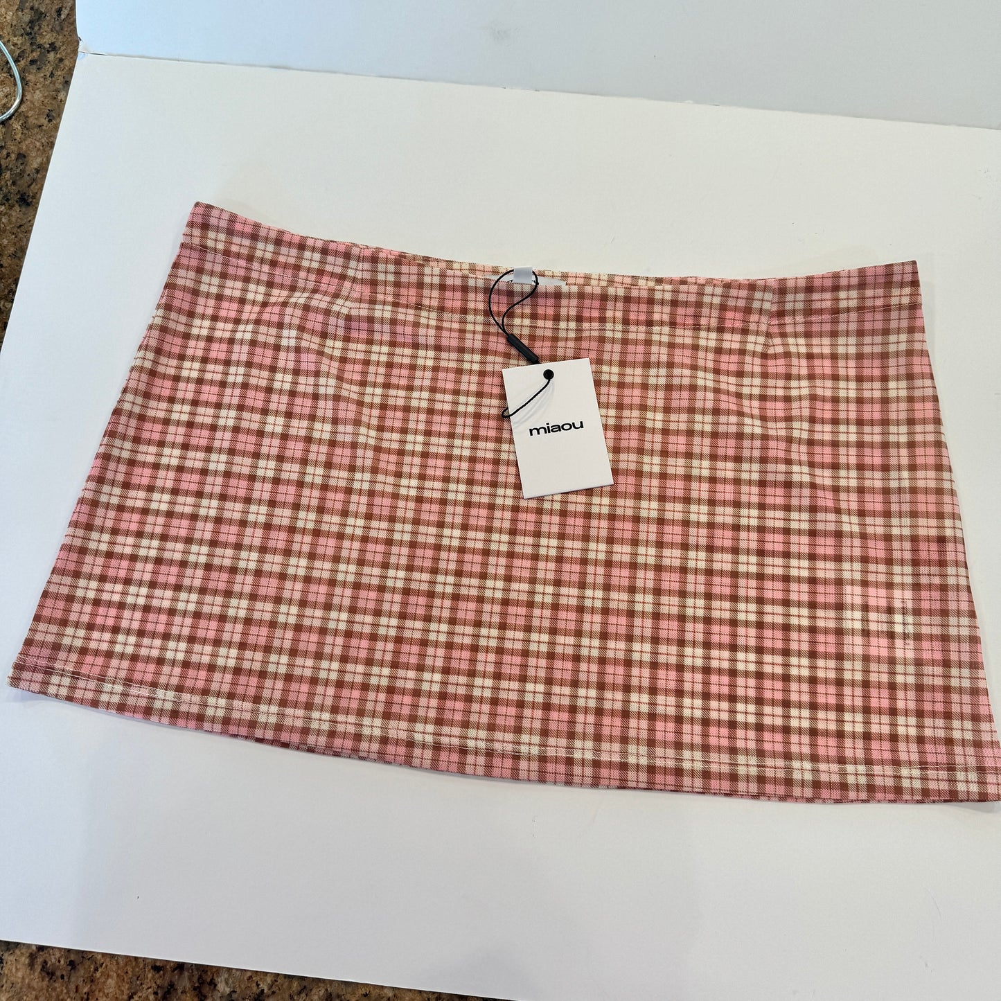 Miaou Fig Mini Skirt in Baby Plaid