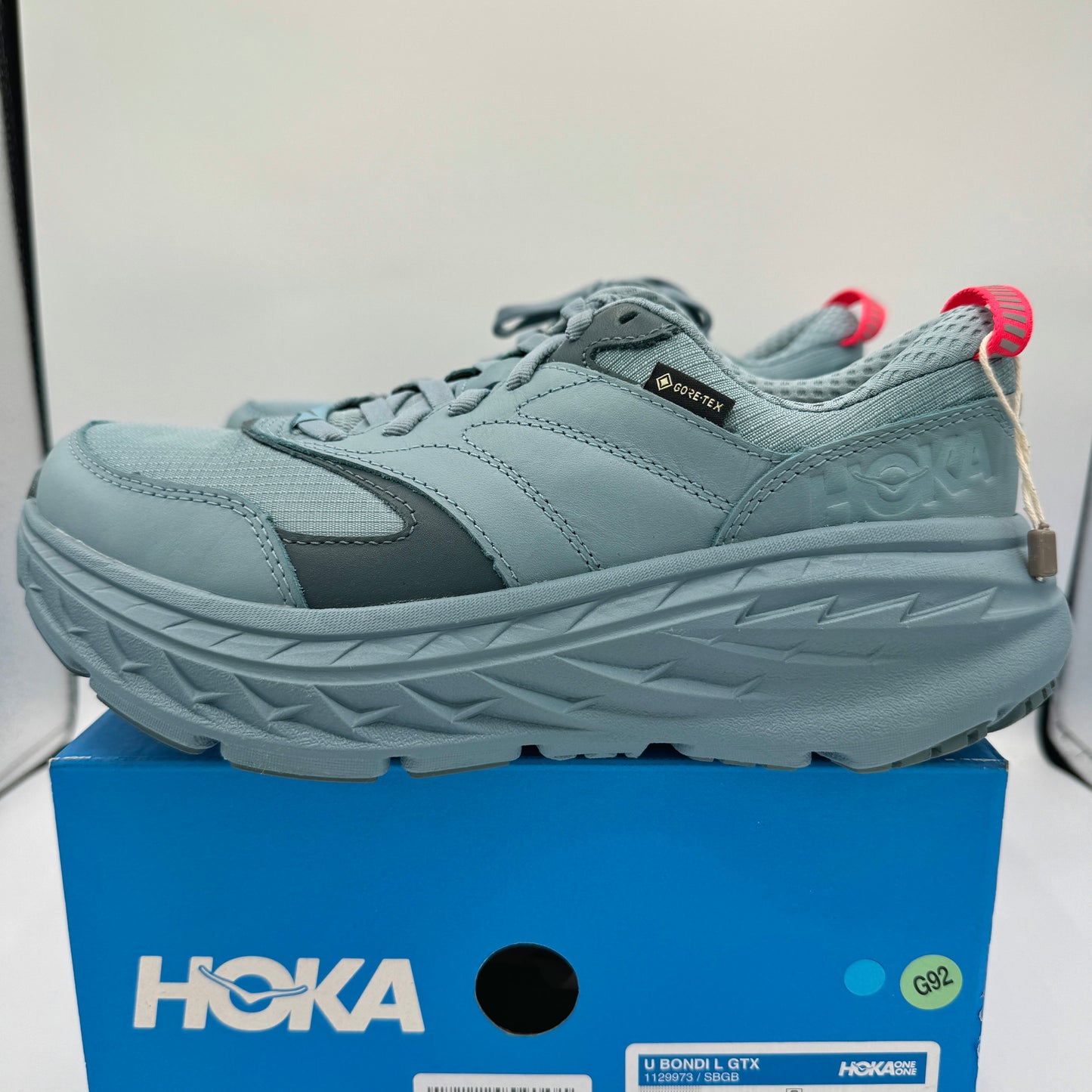 Hoka Bondi L Leather GTX GoreTex U Unisex , Stone Goblin Blue Cushioned Shoes