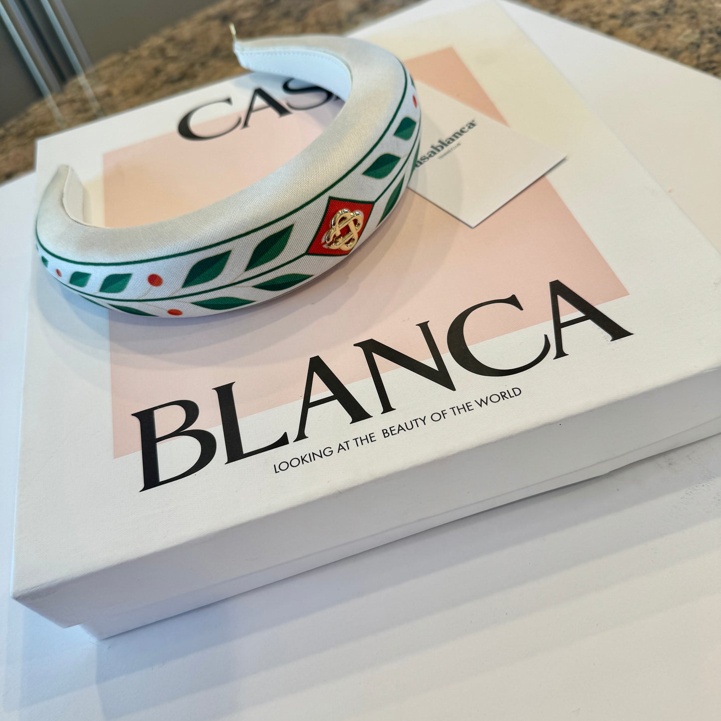 Casablanca Headband Silk with Logo Appliqué Monaco Grand Prix