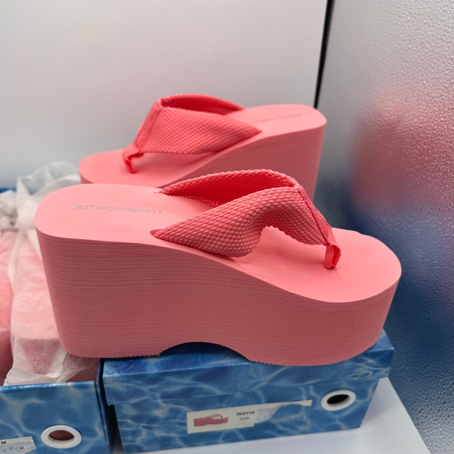 Jeffrey Campbell BUNDLE (2 Pairs) Wavin Platform Sandals Pink