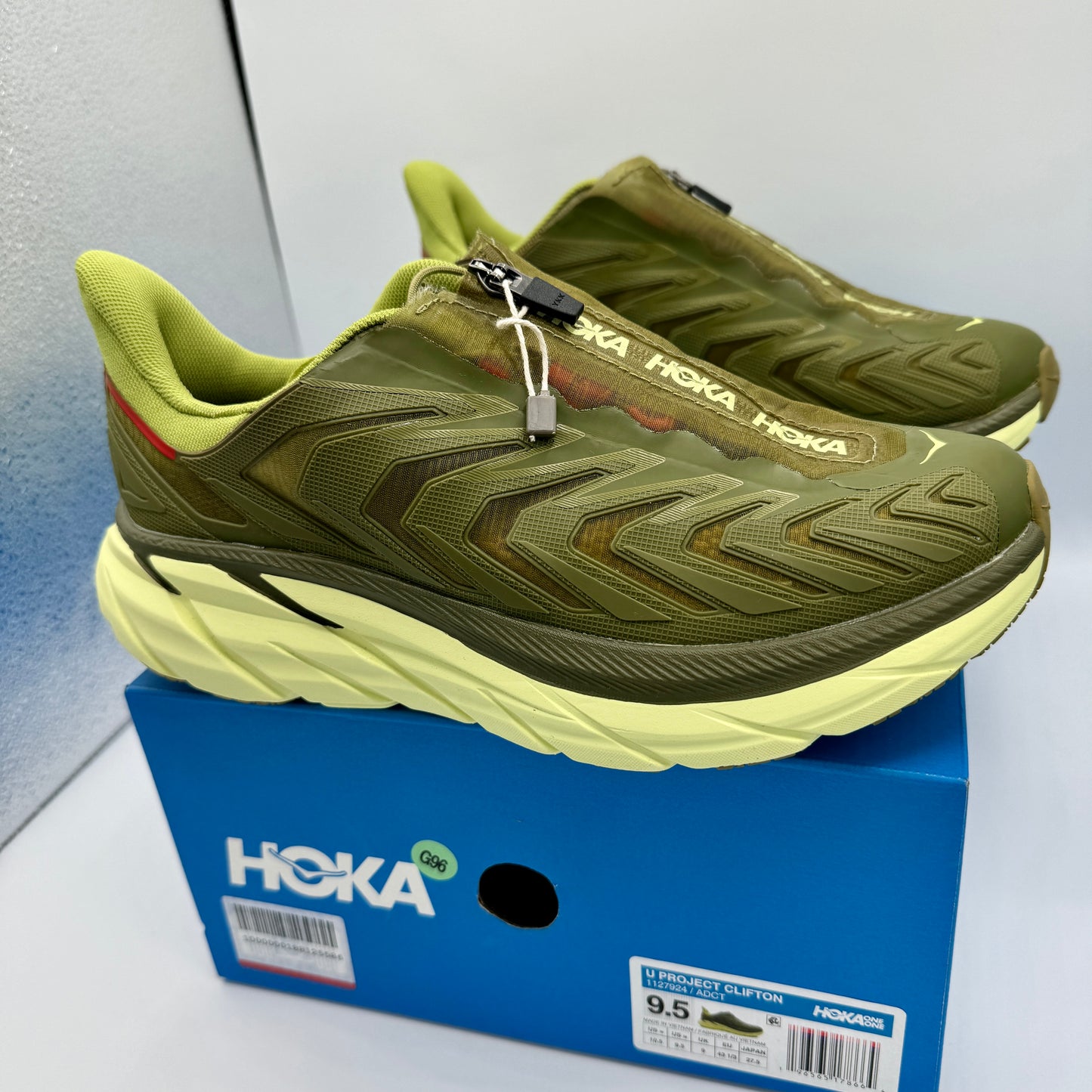 Hoka Project Clifton Avocado Dark Citron Unisex Shoes ADCT Olive Green