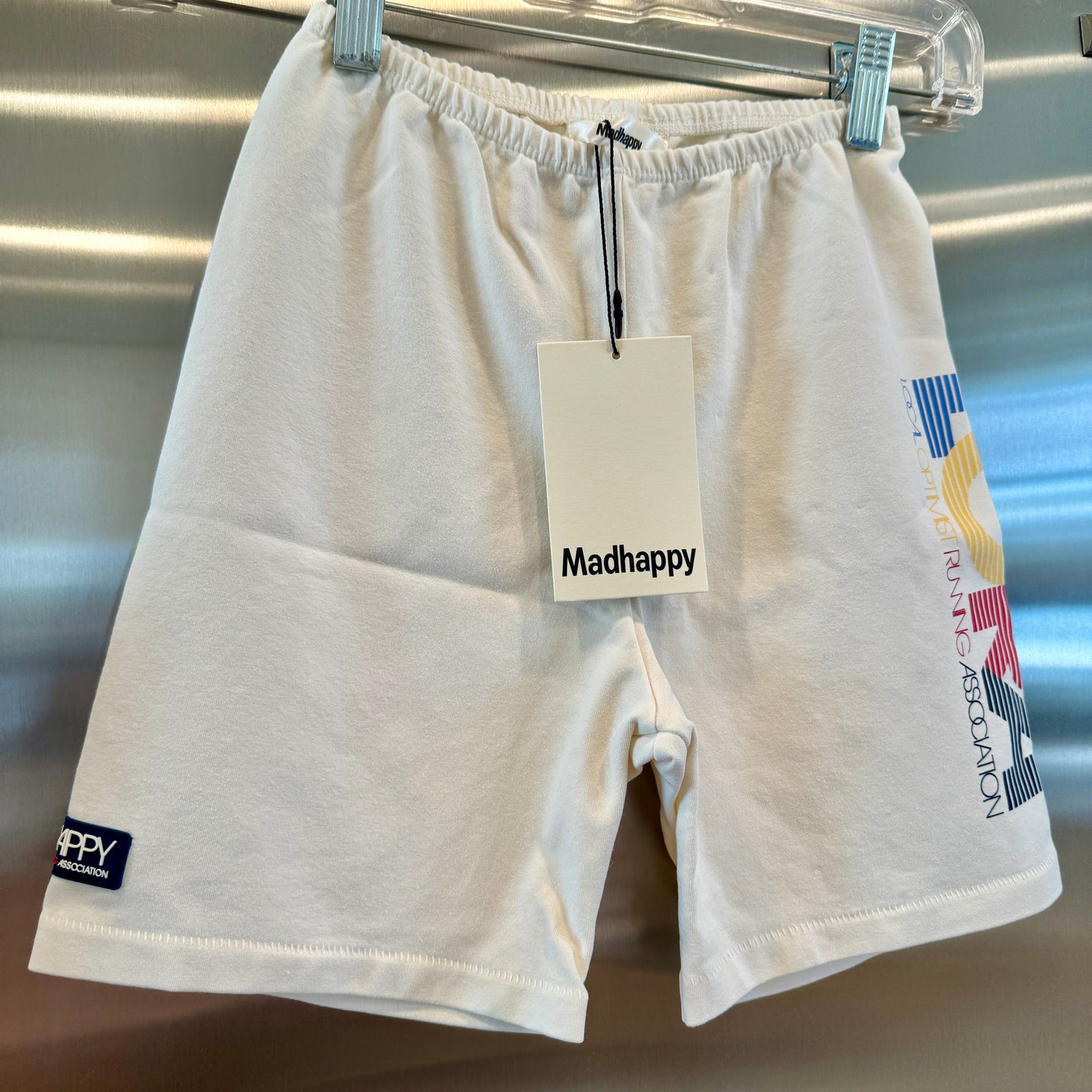 MadHappy Local Optimist Run Club Biker Shorts in Marshmallow / Cream