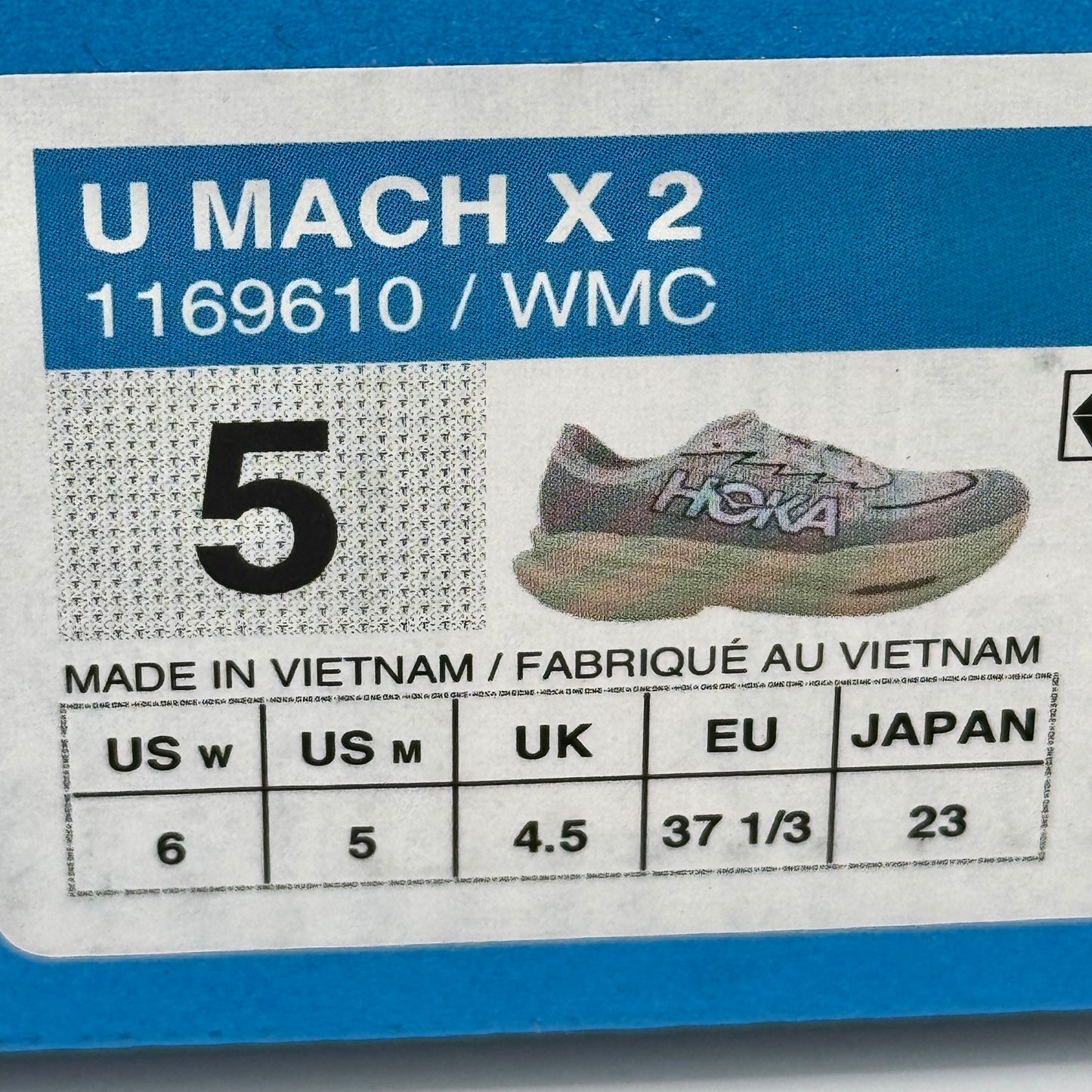 Hoka Mach X 2 U Unisex in White / Cosmic Grey Sneakers