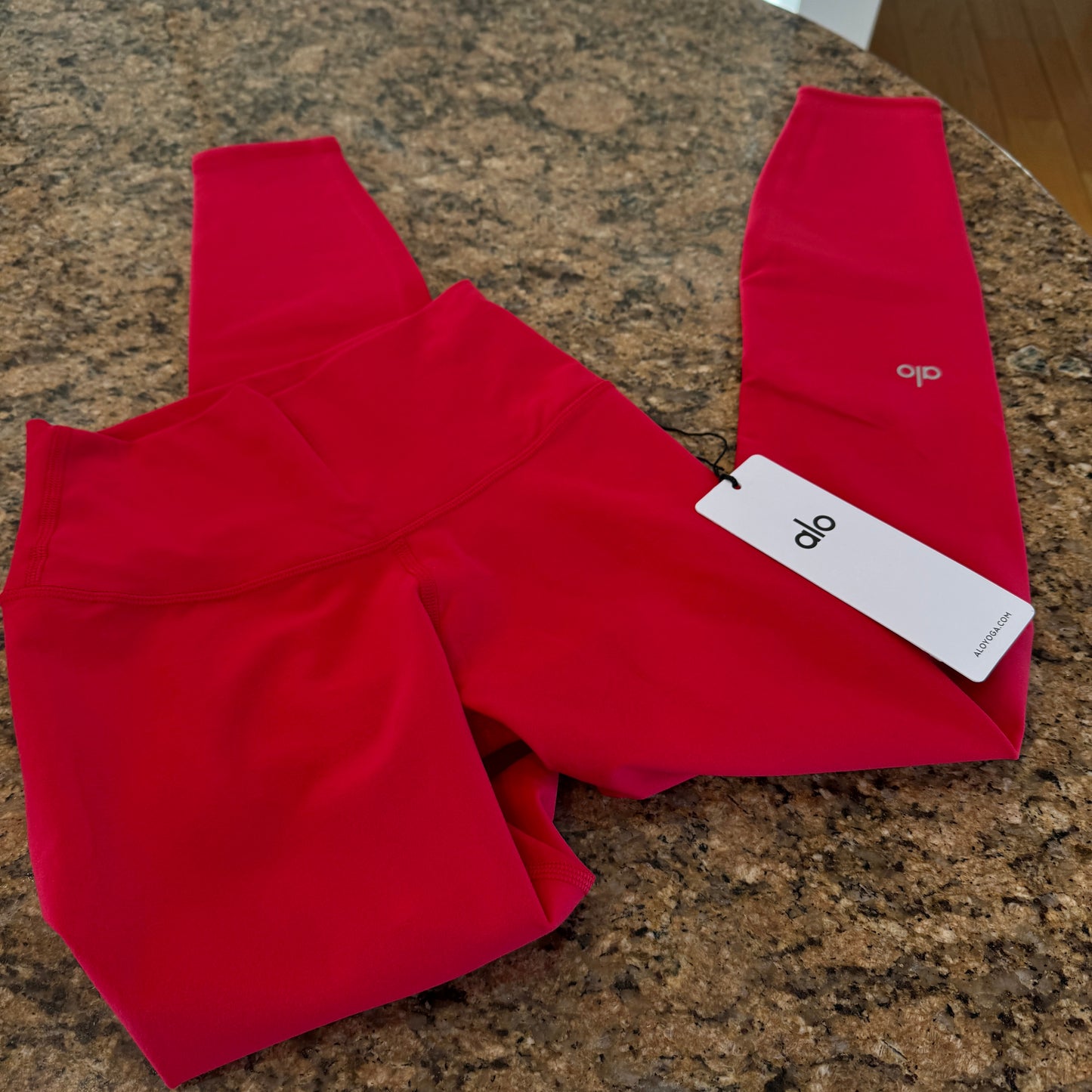 Alo Bold Red Alosoft Leggings High Waisted 7/8 Pants