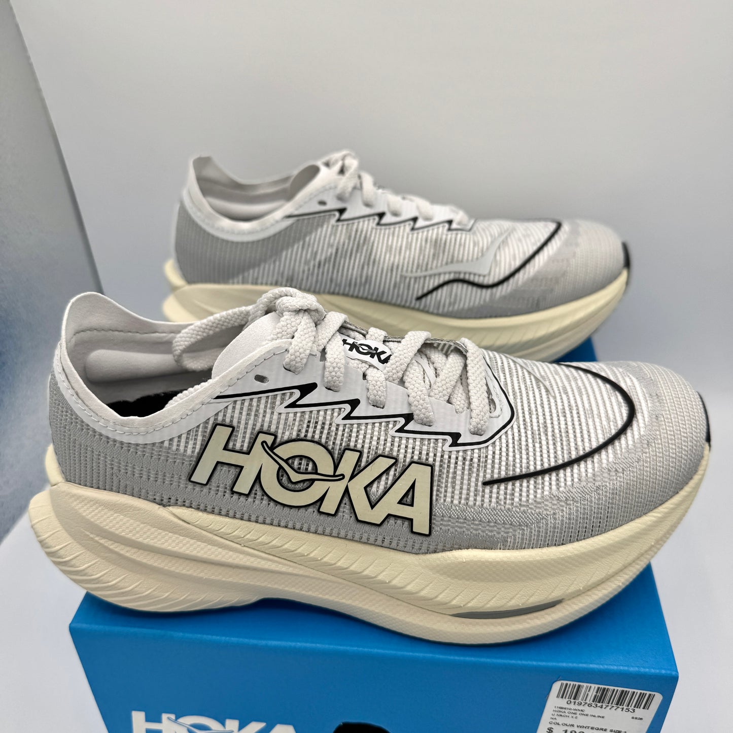 Hoka Mach X 2 U Unisex in White / Cosmic Grey Sneakers