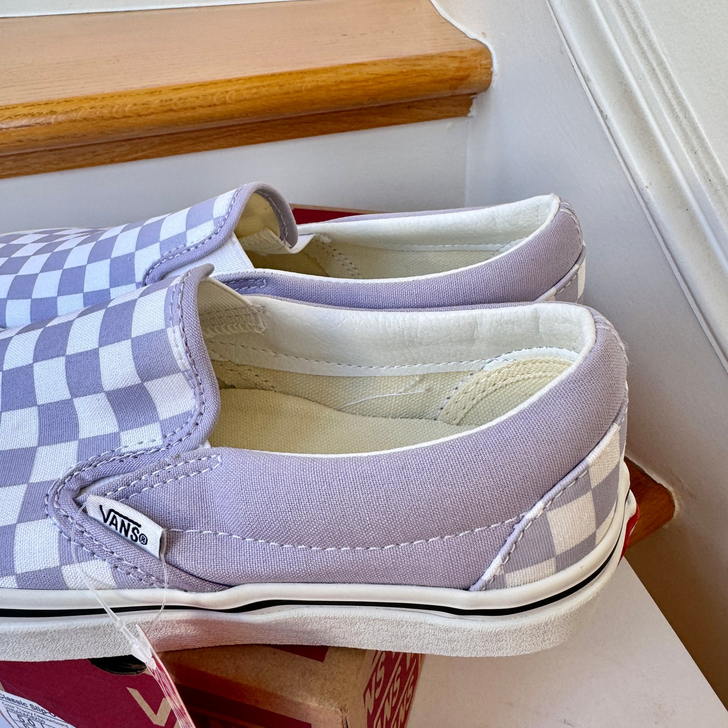 Vans Slip-On Classic Skate Shoes Checkerboard Heather Purple Shoes Unisex