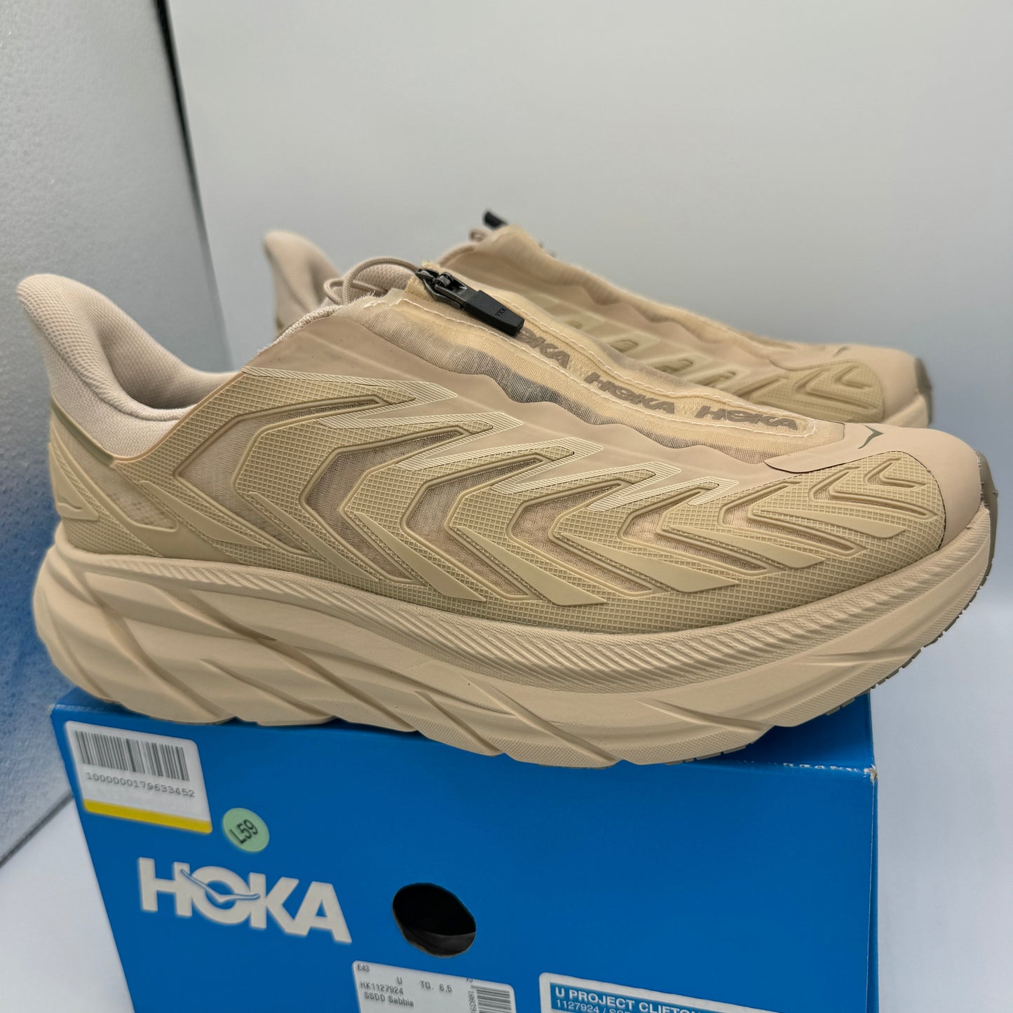 Hoka Project Clifton Beige Shifting Sands Dune SSDD Unisex Sneakers Shoes