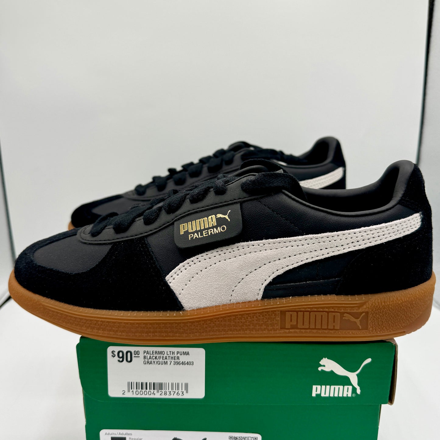 Puma Palermo Leather LTH Black / feather grey / gum sneakers brand new