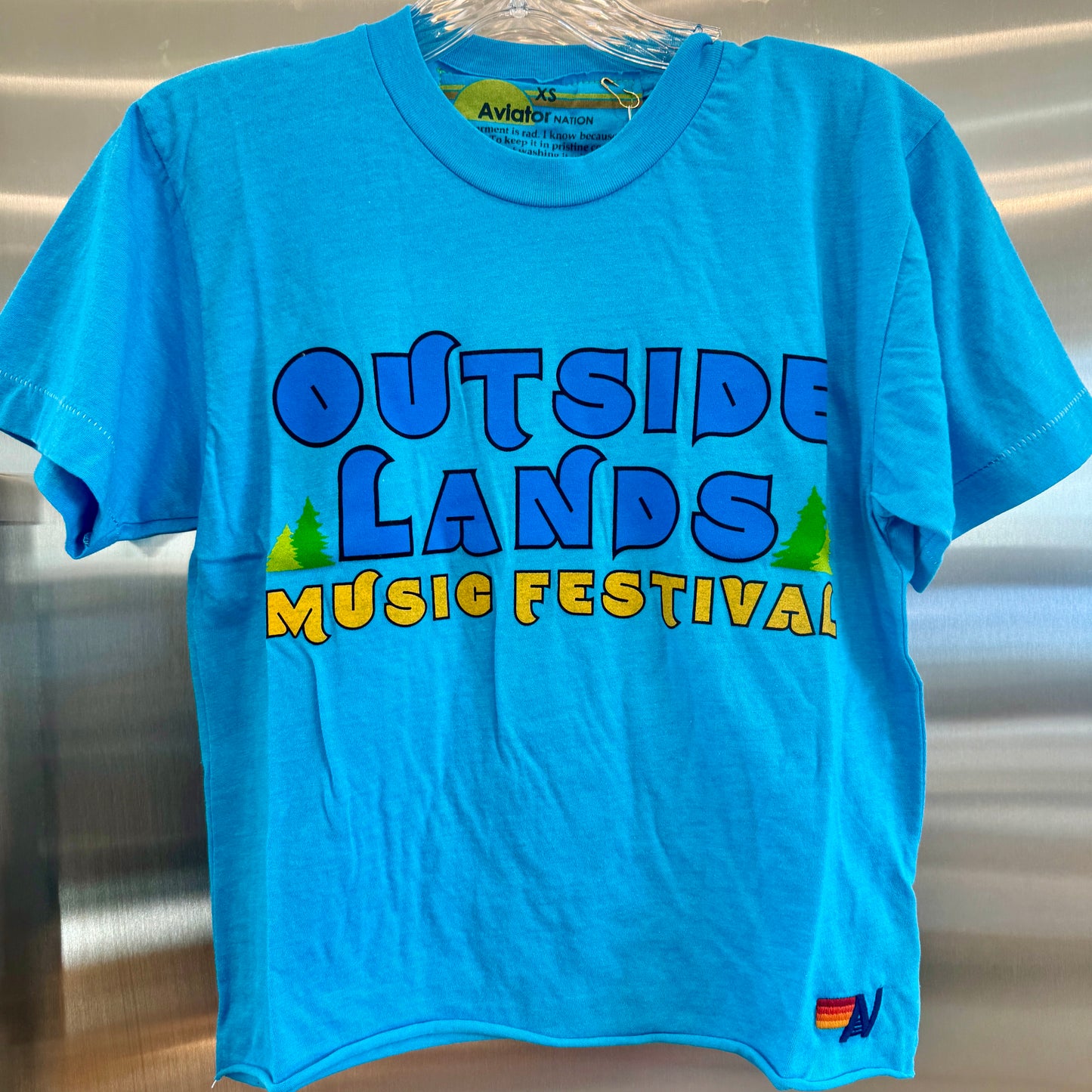 Aviator Nation Outside Lands Festival 2024 Neon Blue Women’s Boyfriend Tee