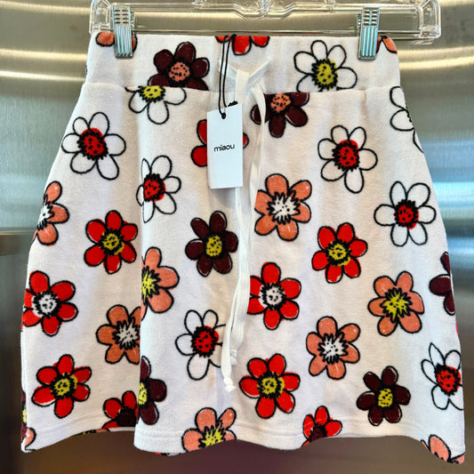 Miaou Terry Cloth Tennis Skirt in Crayola Floral