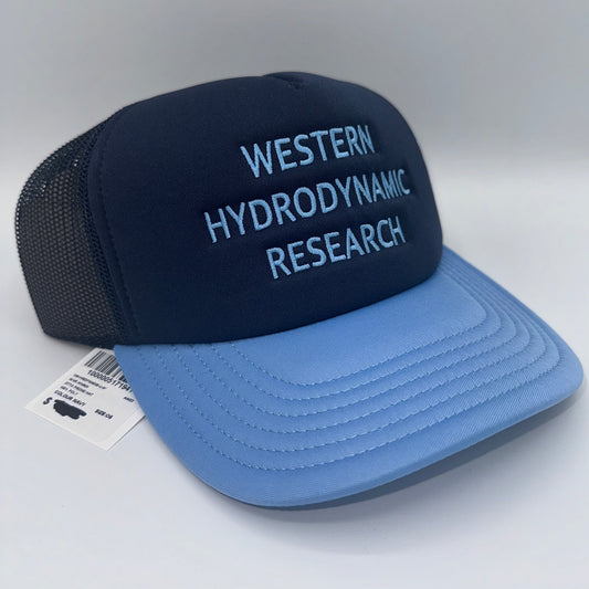 Western Hydrodynamic Research Trucker Hat Otto Promotional Logo Embroidered Blue