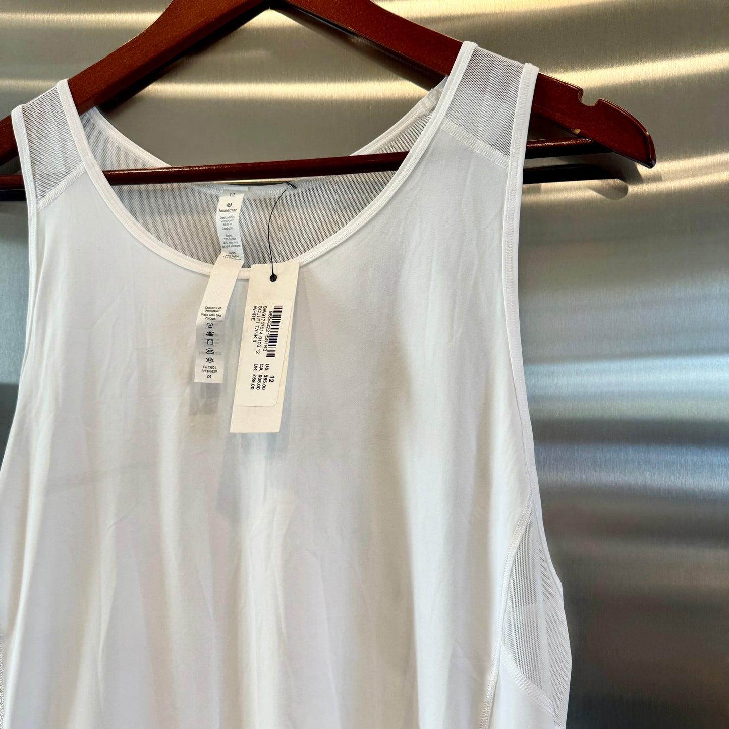 Lululemon Sculpt Tank Top II White Collab x Soul Cycle Discontinued Style