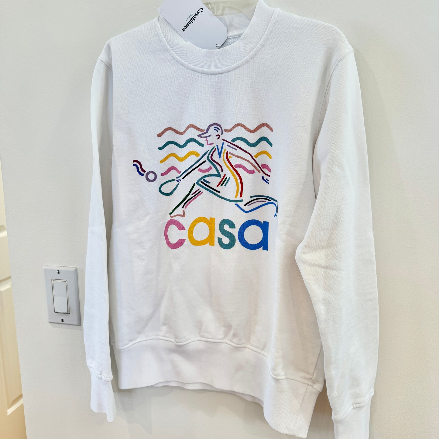 Casablanca Beach Tennis Girl White Crewneck Sweatshirt Top