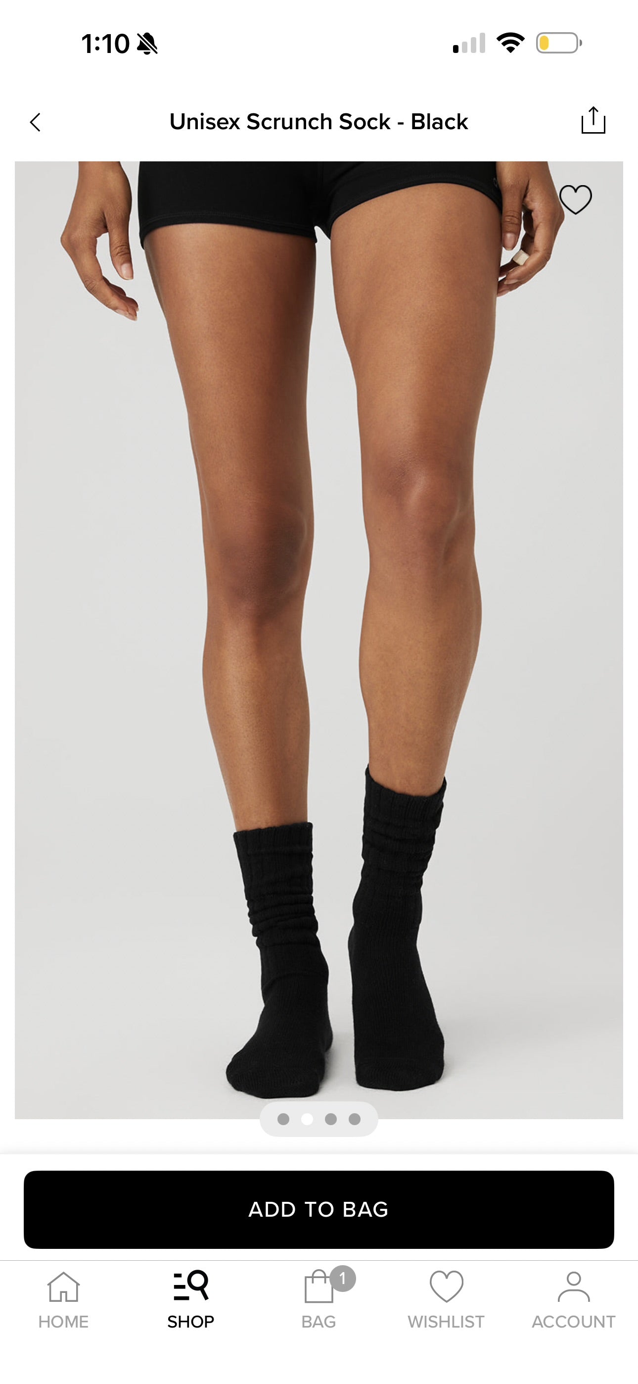 Alo Yoga (Bundle) Unisex Scrunch Socks, 5x Pairs - Black