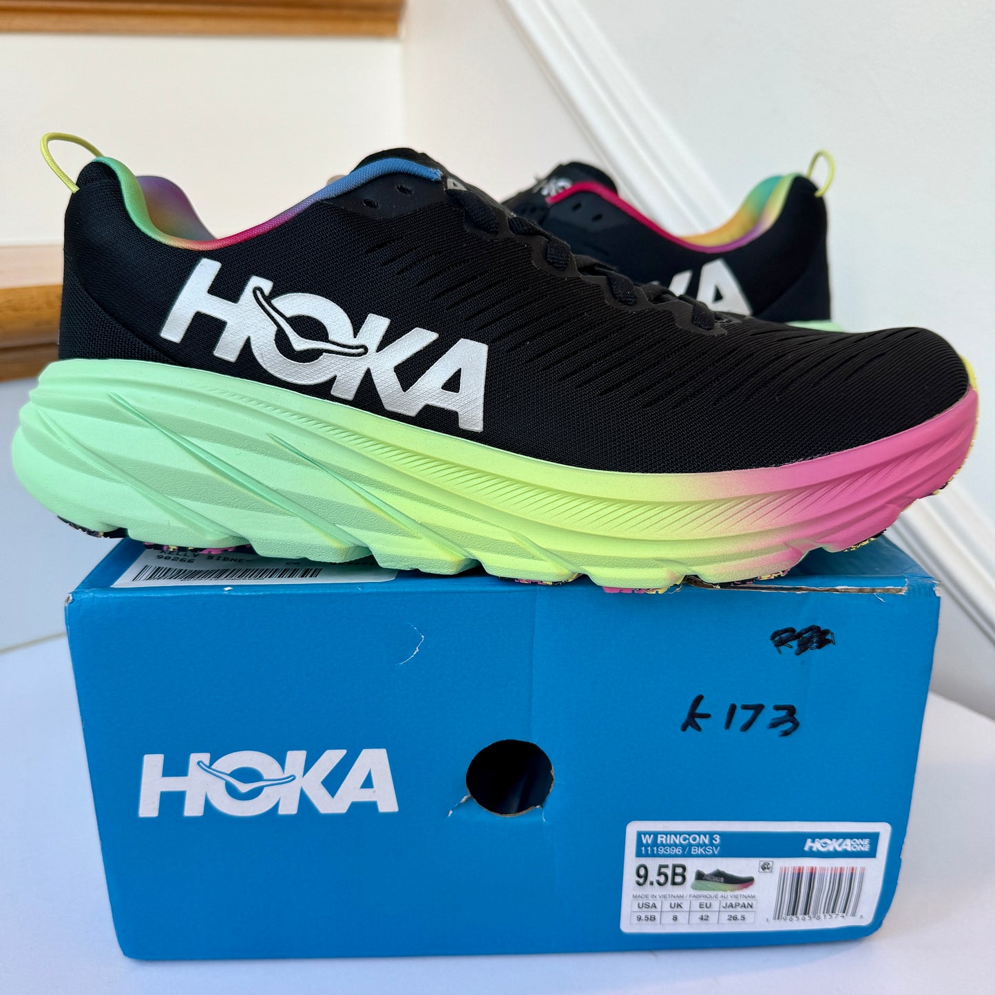 Hoka Rincon 3 Womens Running Shoes Black / Multicolor / Silver Hoka One One