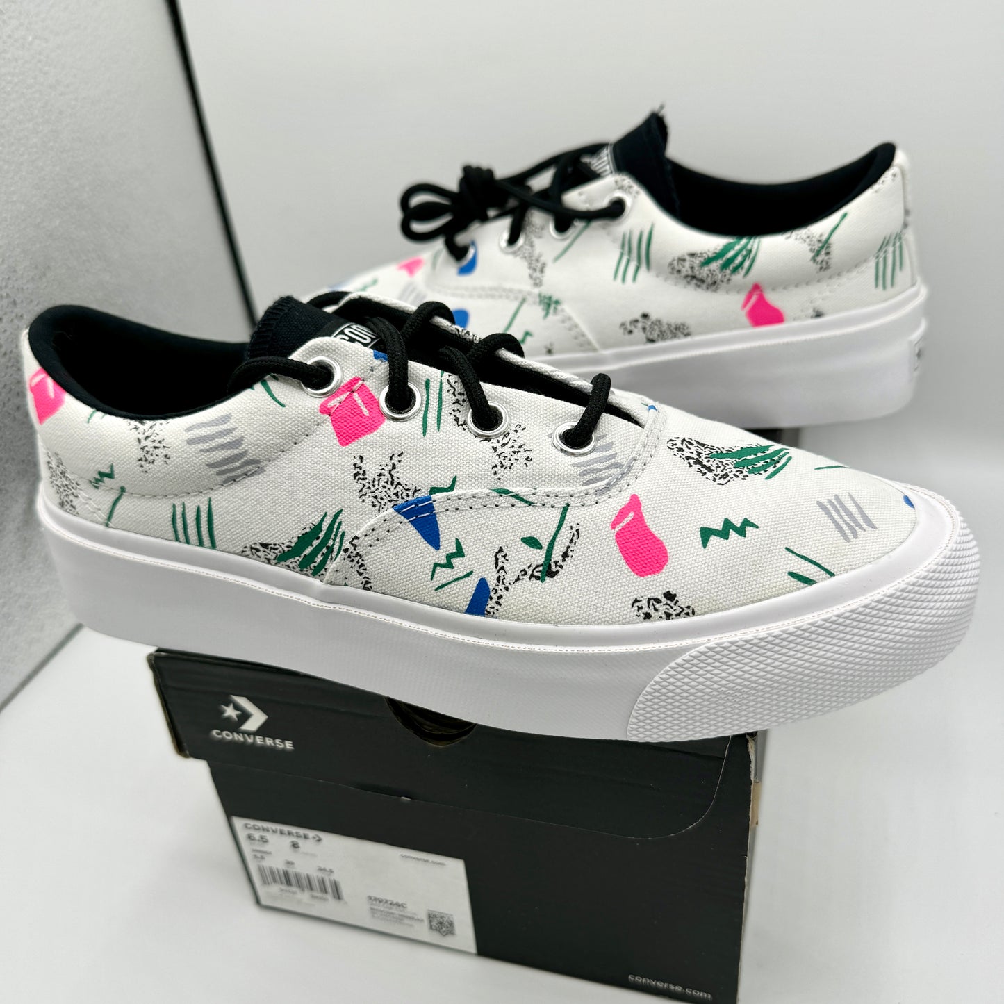 Converse Skid Grip CVO Sneakers Unisex Archive Print - White Geometric 80’s