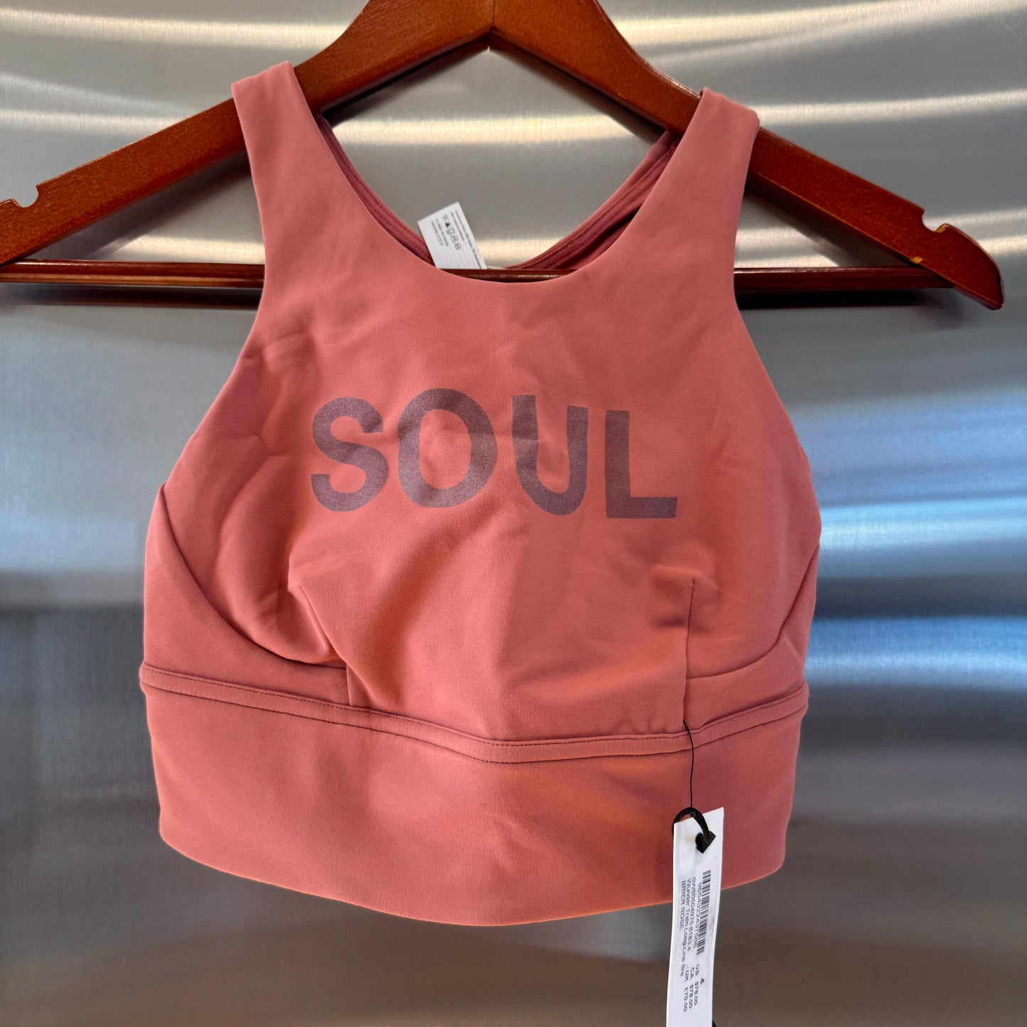 Lululemon x Soul Cycle Matching Set in Brier Rose Wunder Train Tight 25” and Long Line Bra