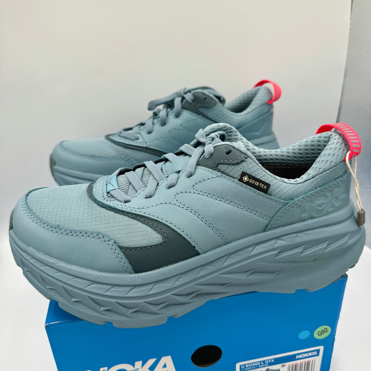 Hoka Bondi L Leather GTX GoreTex U Unisex , Stone Goblin Blue Cushioned Shoes