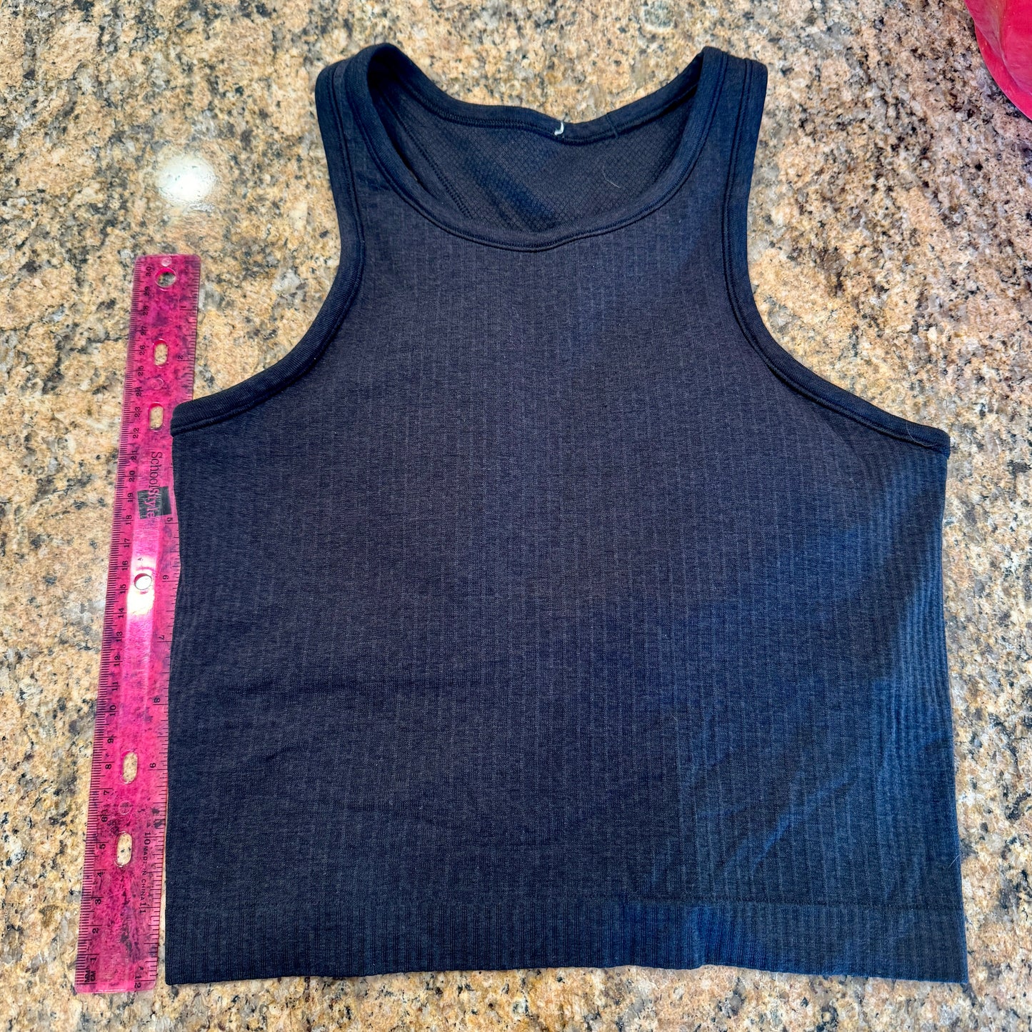 Lululemon Ebb to Street Ribbed Racerback Crop Tank Top Black / Dark Grey * Pre-Owned