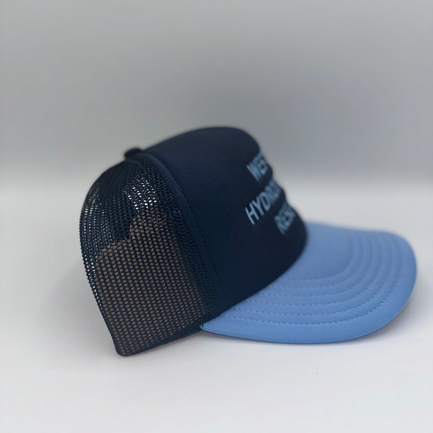 Western Hydrodynamic Research Trucker Hat Otto Promotional Logo Embroidered Blue