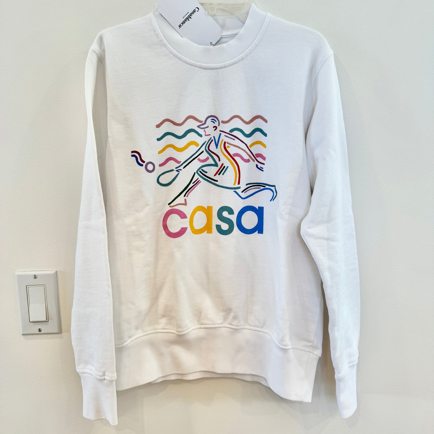 Casablanca Beach Tennis Girl White Crewneck Sweatshirt Top