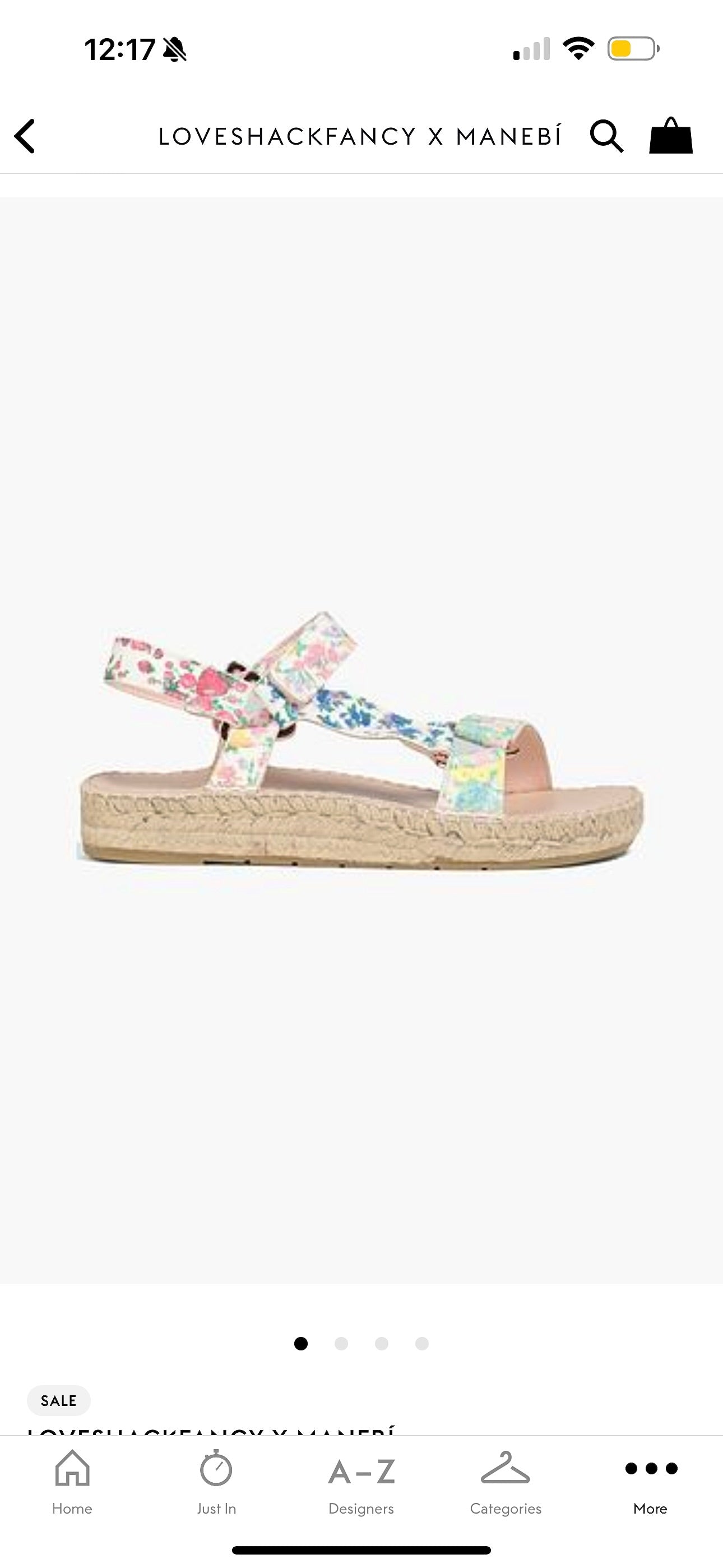 LoveShackFancy x Manebi Hiking Platform Espadrilles Floral Strap Sandals