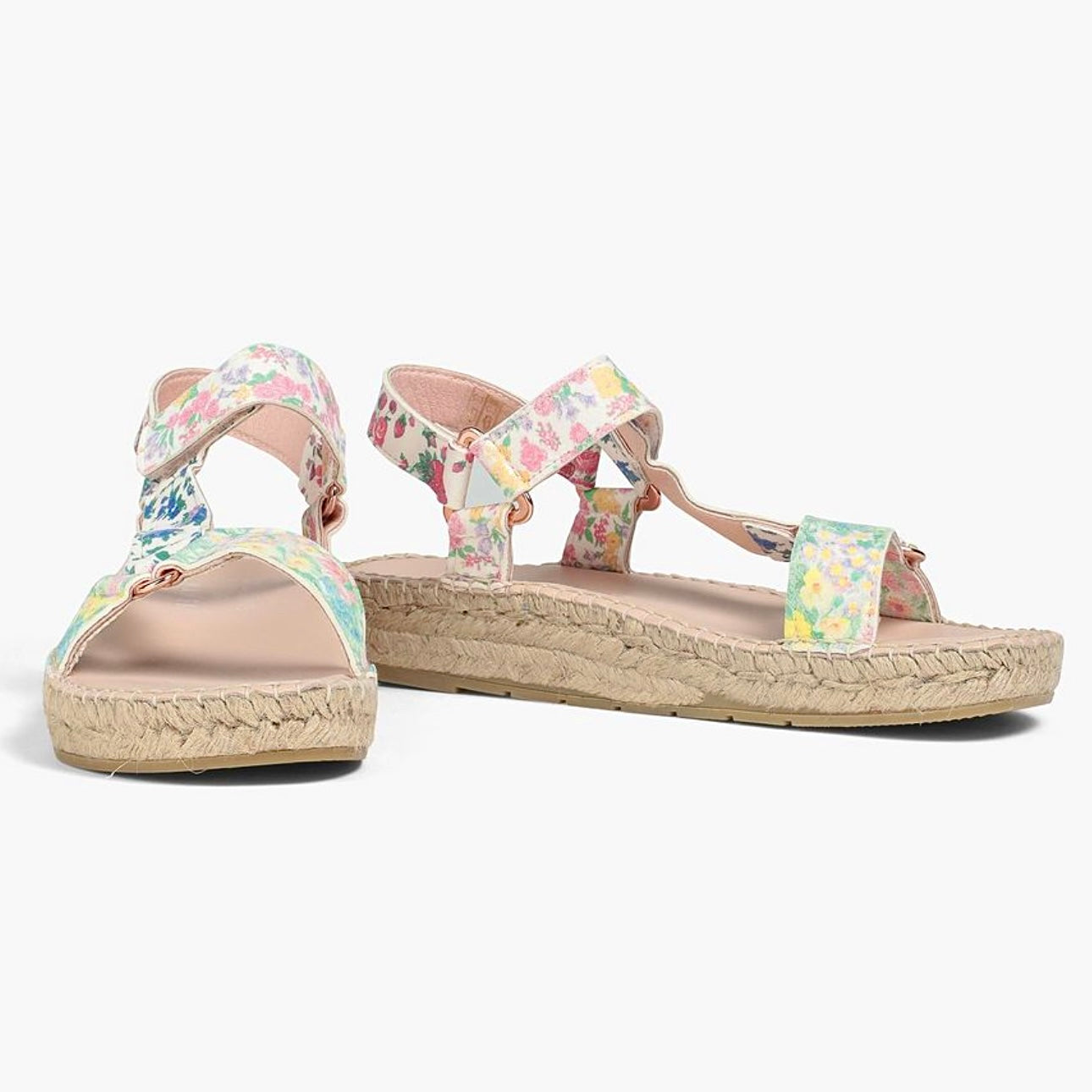 LoveShackFancy x Manebi Hiking Platform Espadrilles Floral Strap Sandals