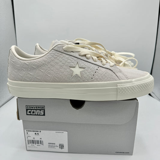 Converse One Star Pro OX Egret Grey Sneakers Croc Embossed Leather UNISEX