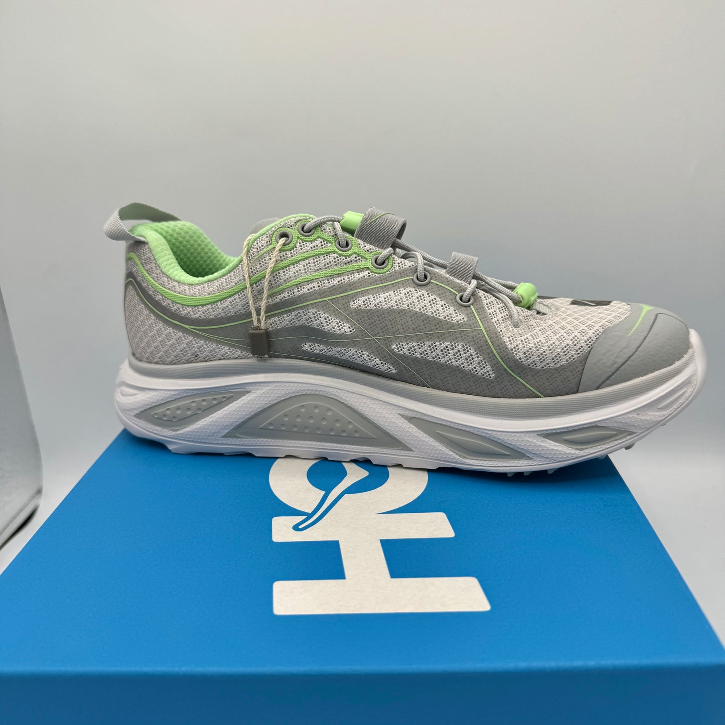 Hoka Huaka Origins Unisex Shoes Running Sneakers Light Grey Green Quick Lace