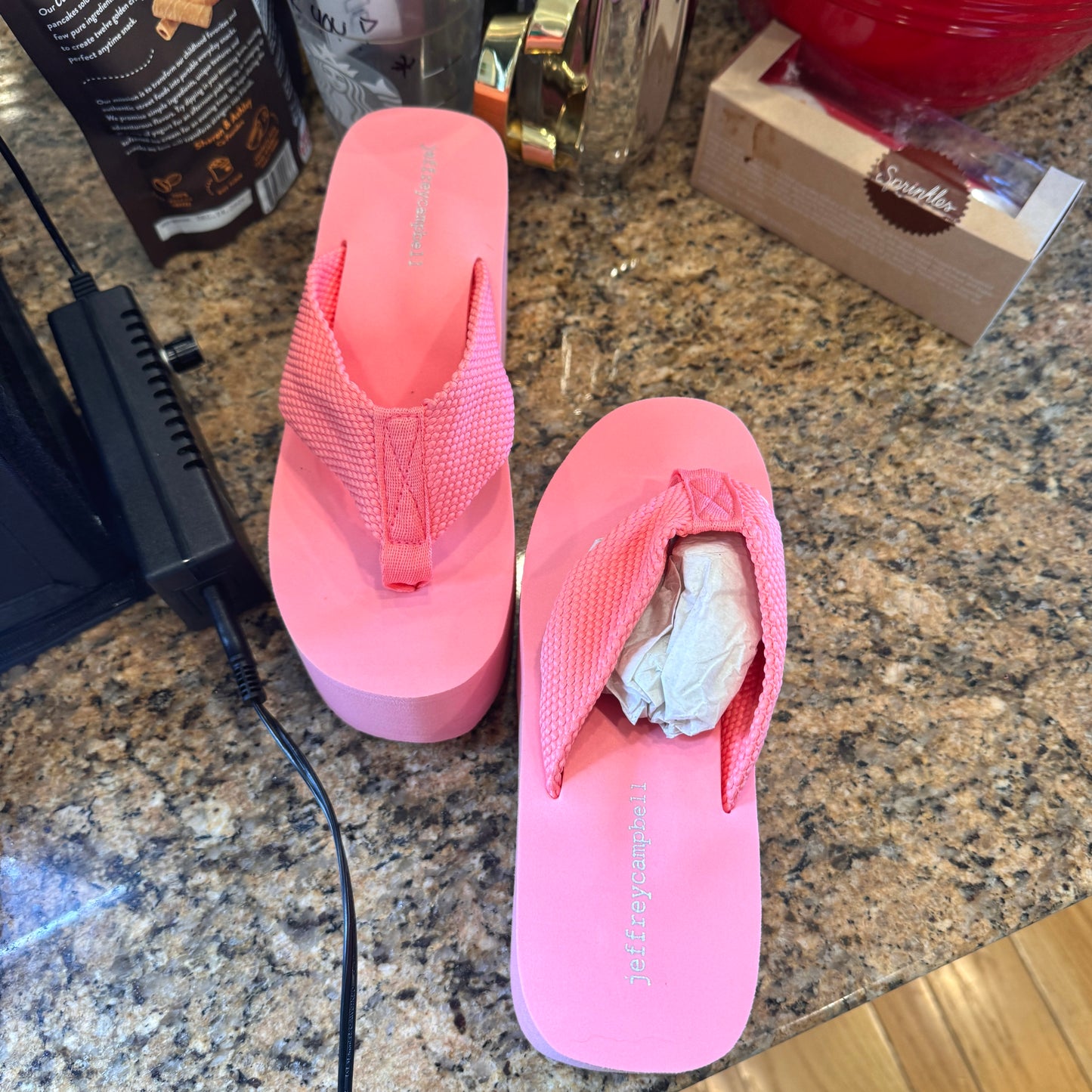 Jeffrey Campbell BUNDLE (2 Pairs) Wavin Platform Sandals Pink